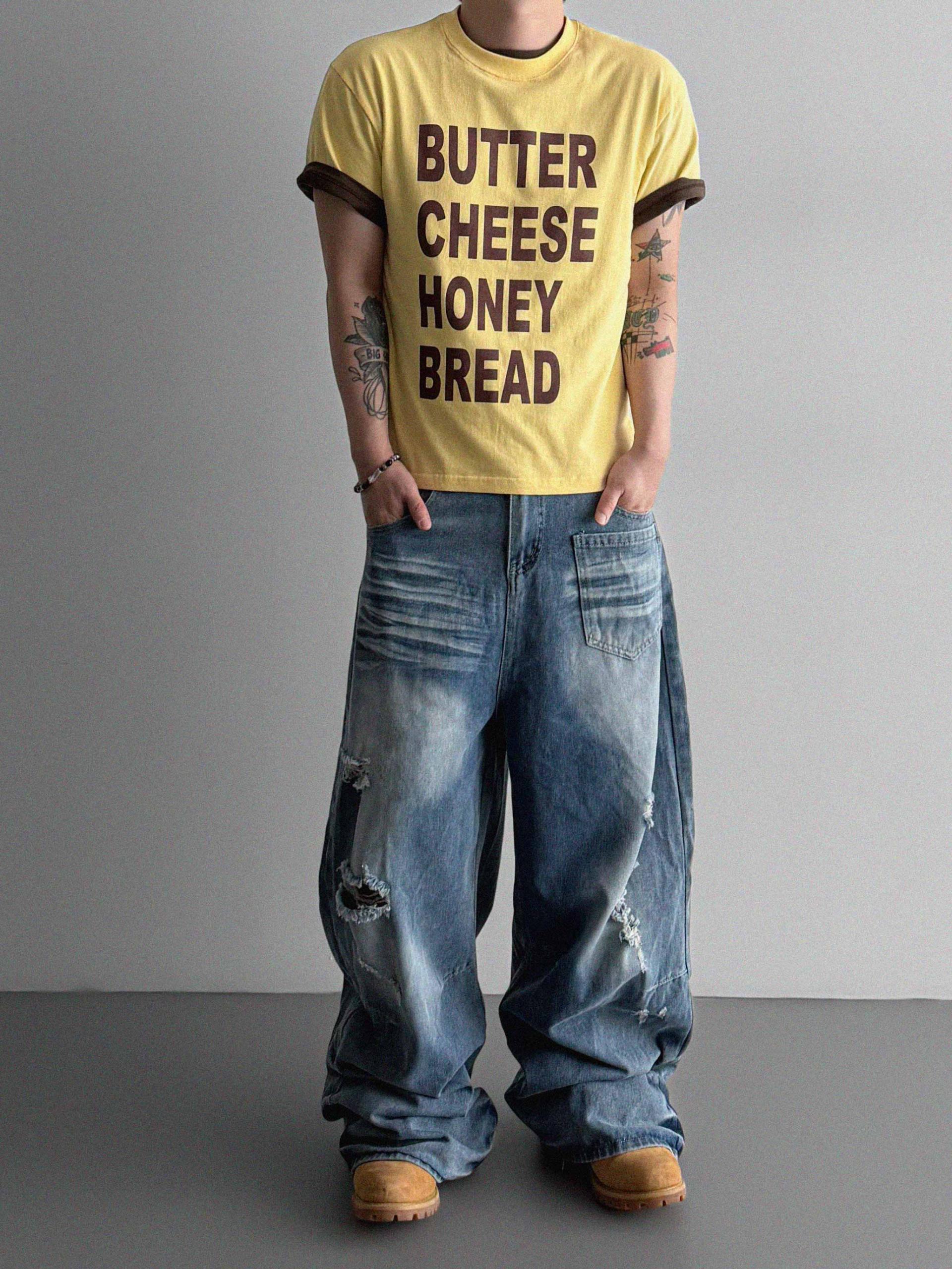 Summer vintage wide denim pants