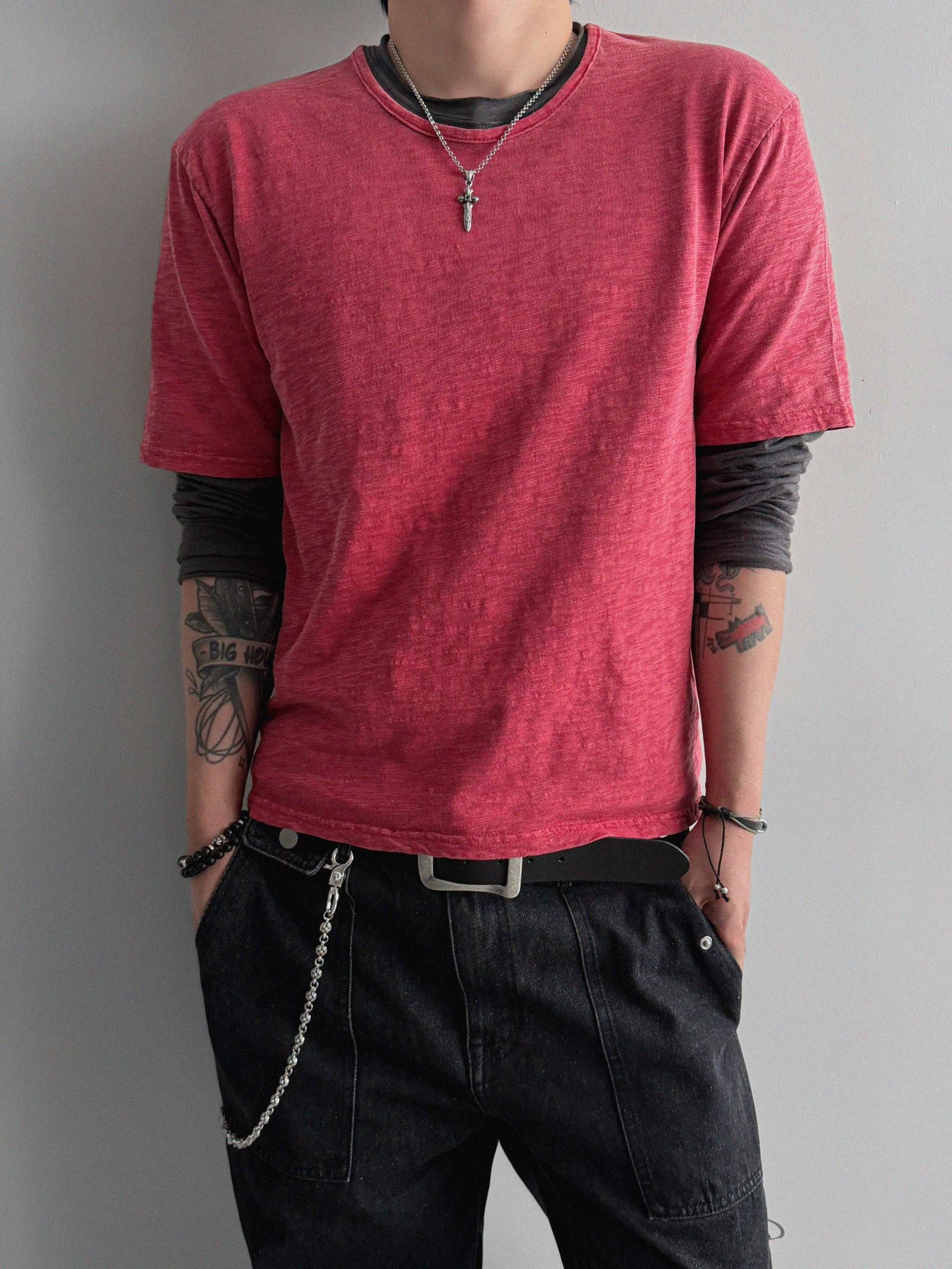 Slub pigment crop half t