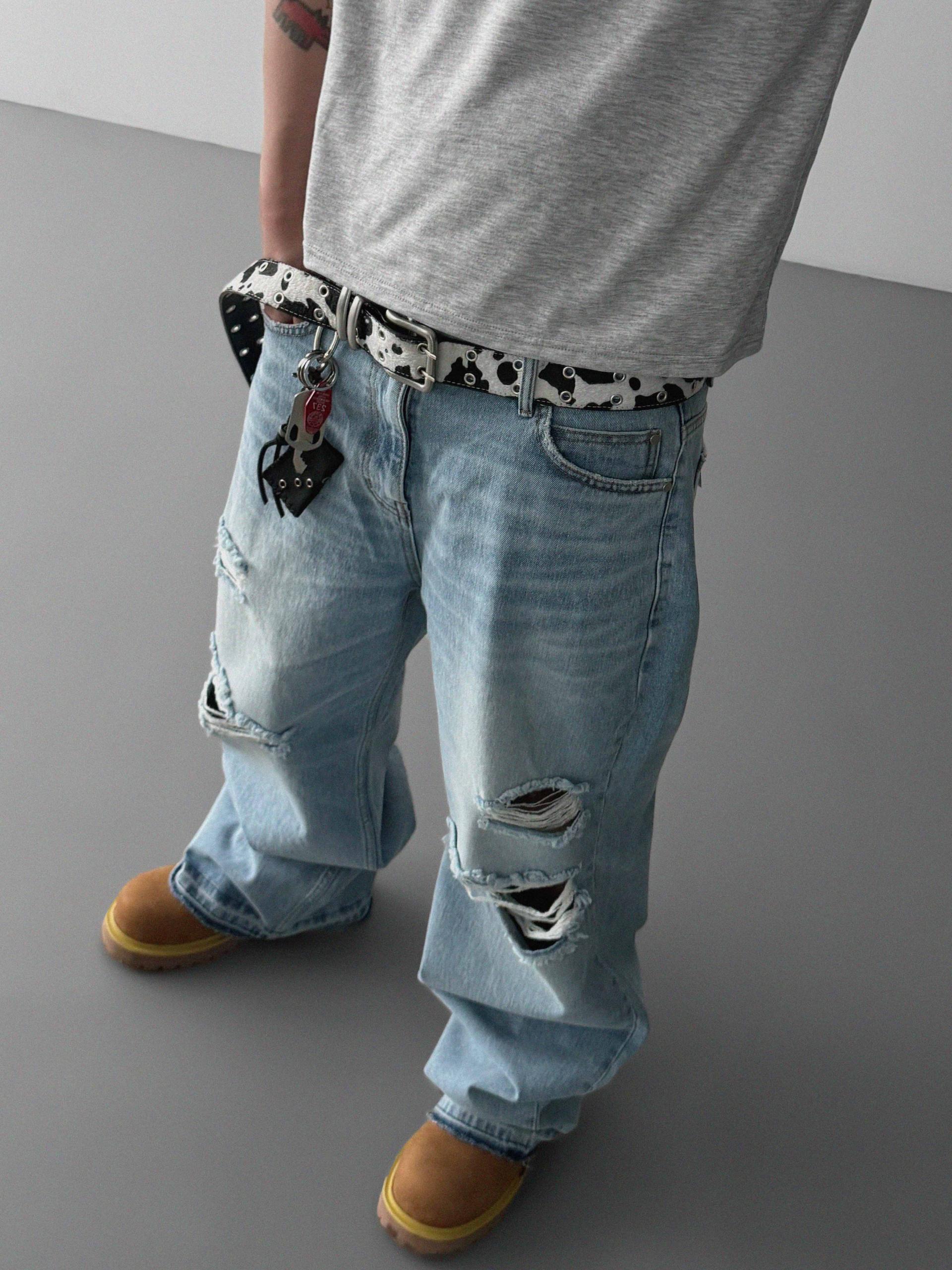 Charlene destroyed ice jeans