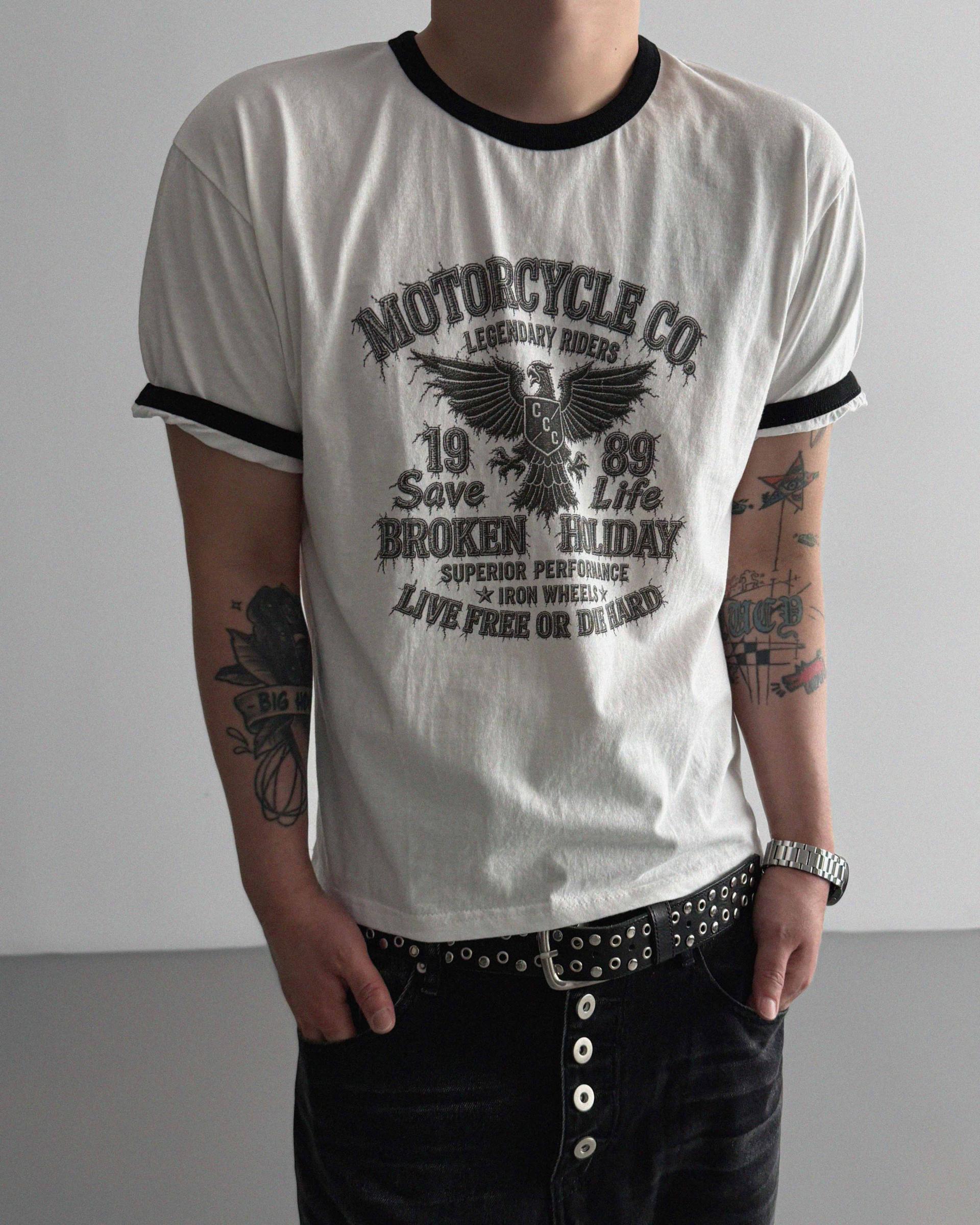 Moto ringer crop half t