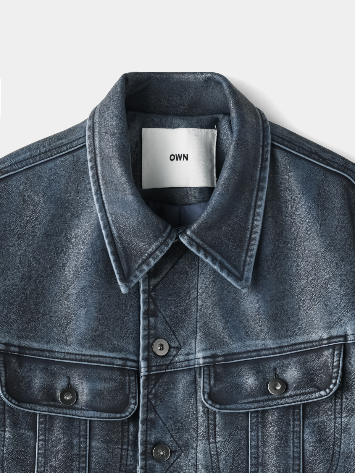 Rex leather trucker crop jacket