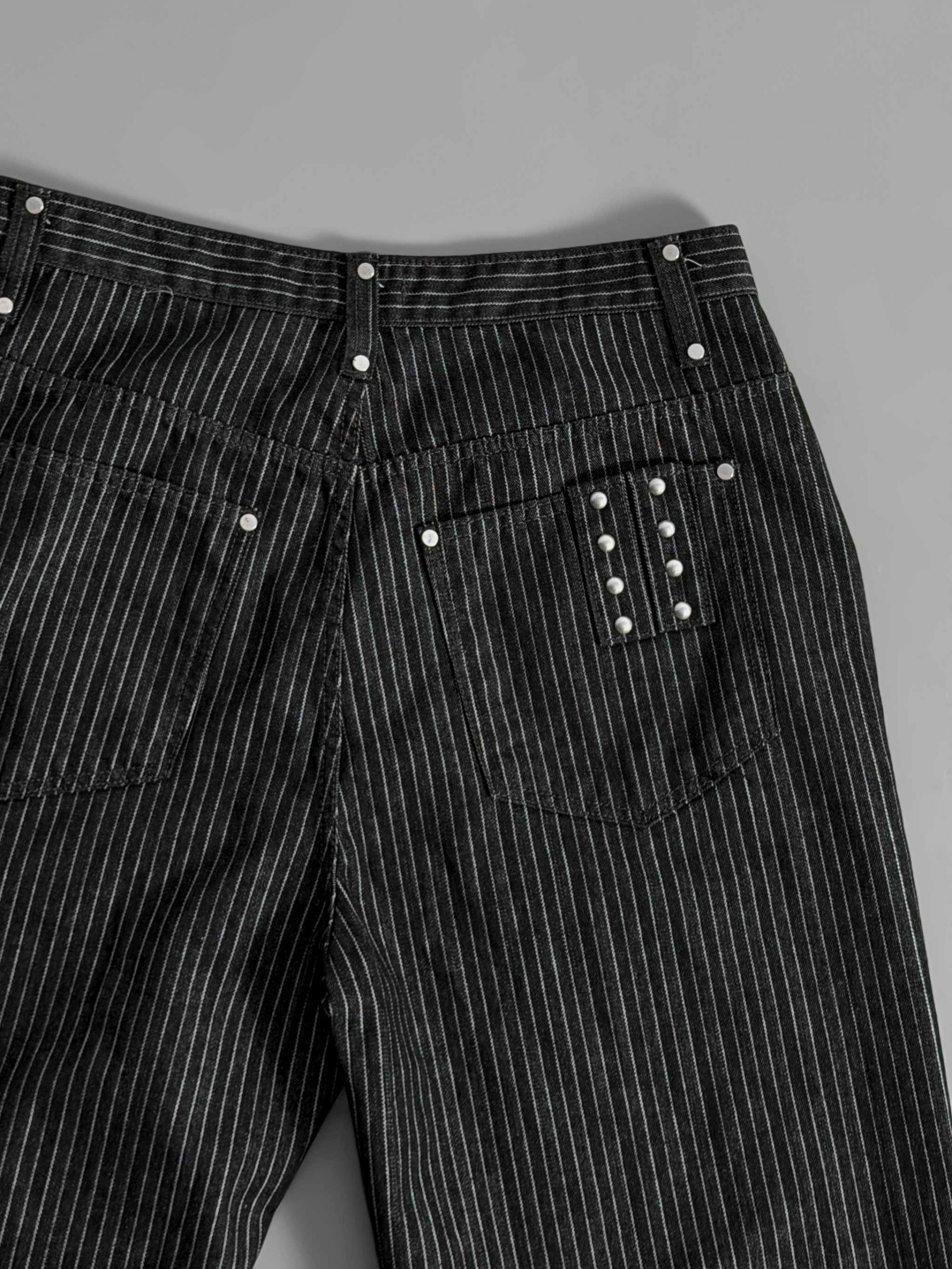 Stripe rivet non-faded pants