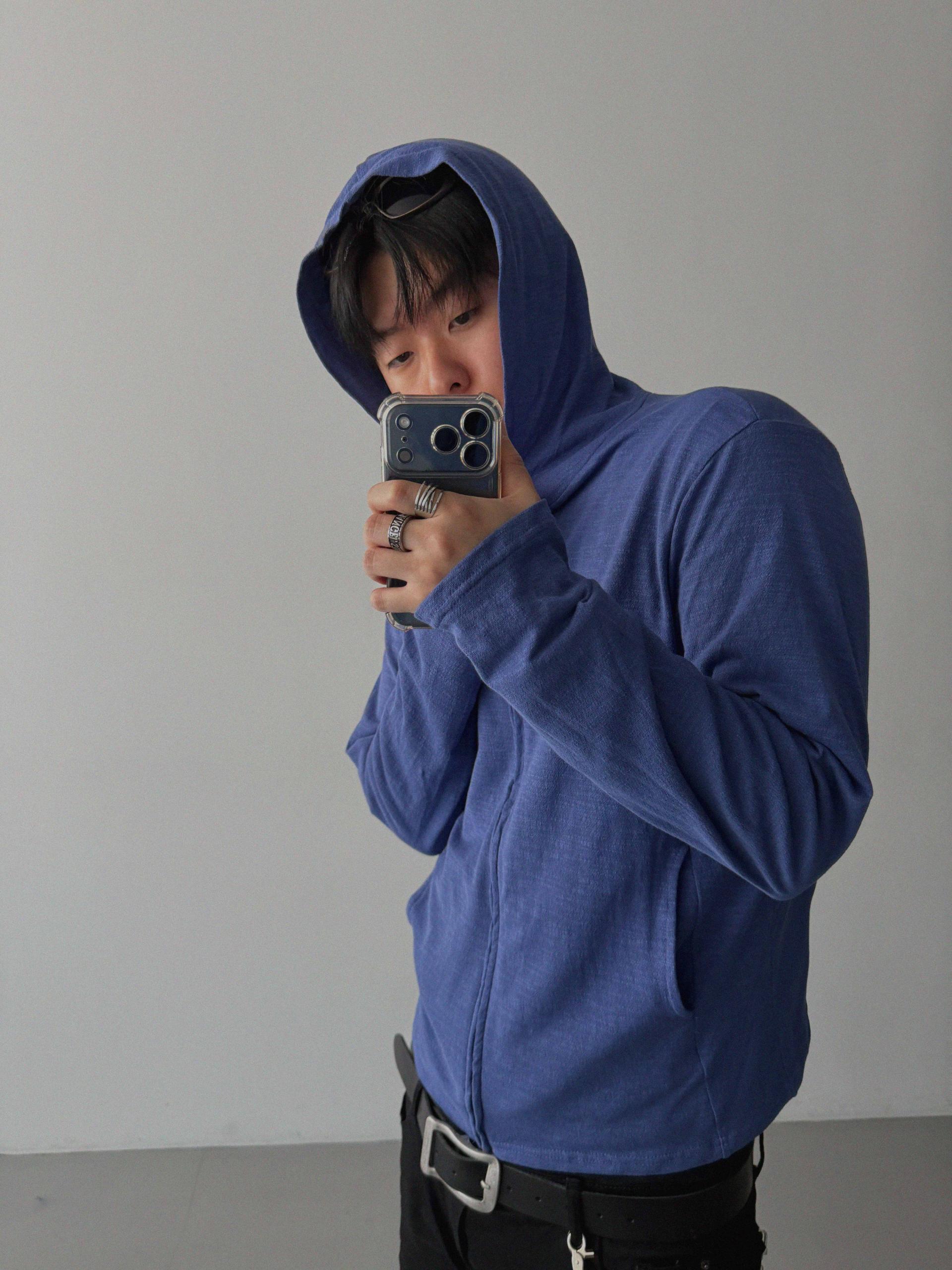 Heize crop hood zip-up