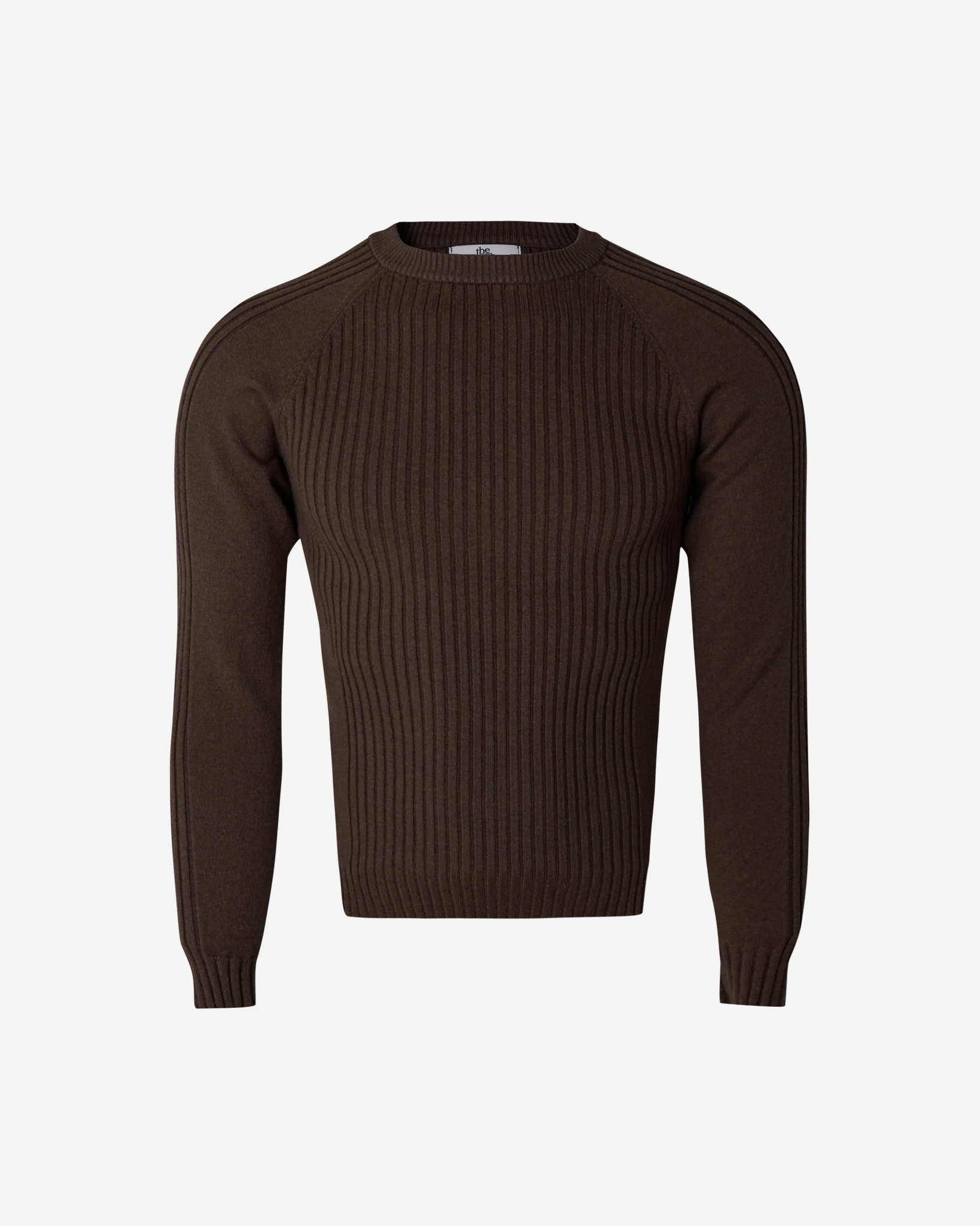 Irregular ribbed raglan muscle knit
