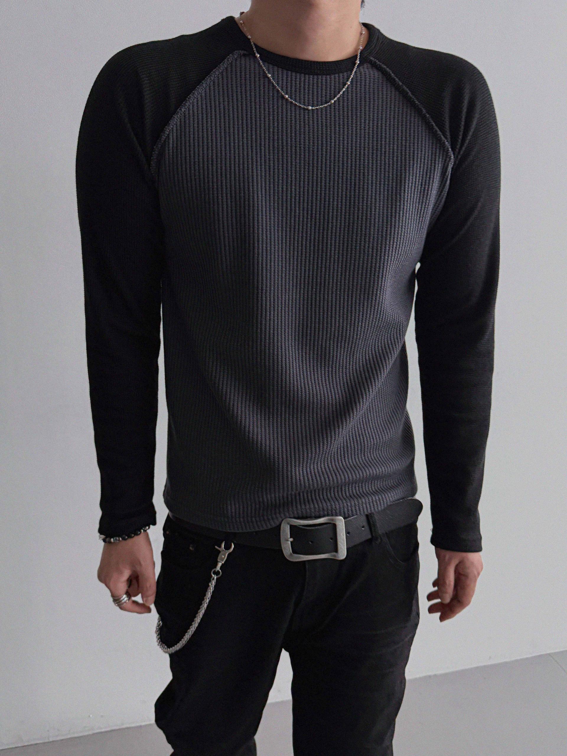 Tukhines waffle slim raglan t