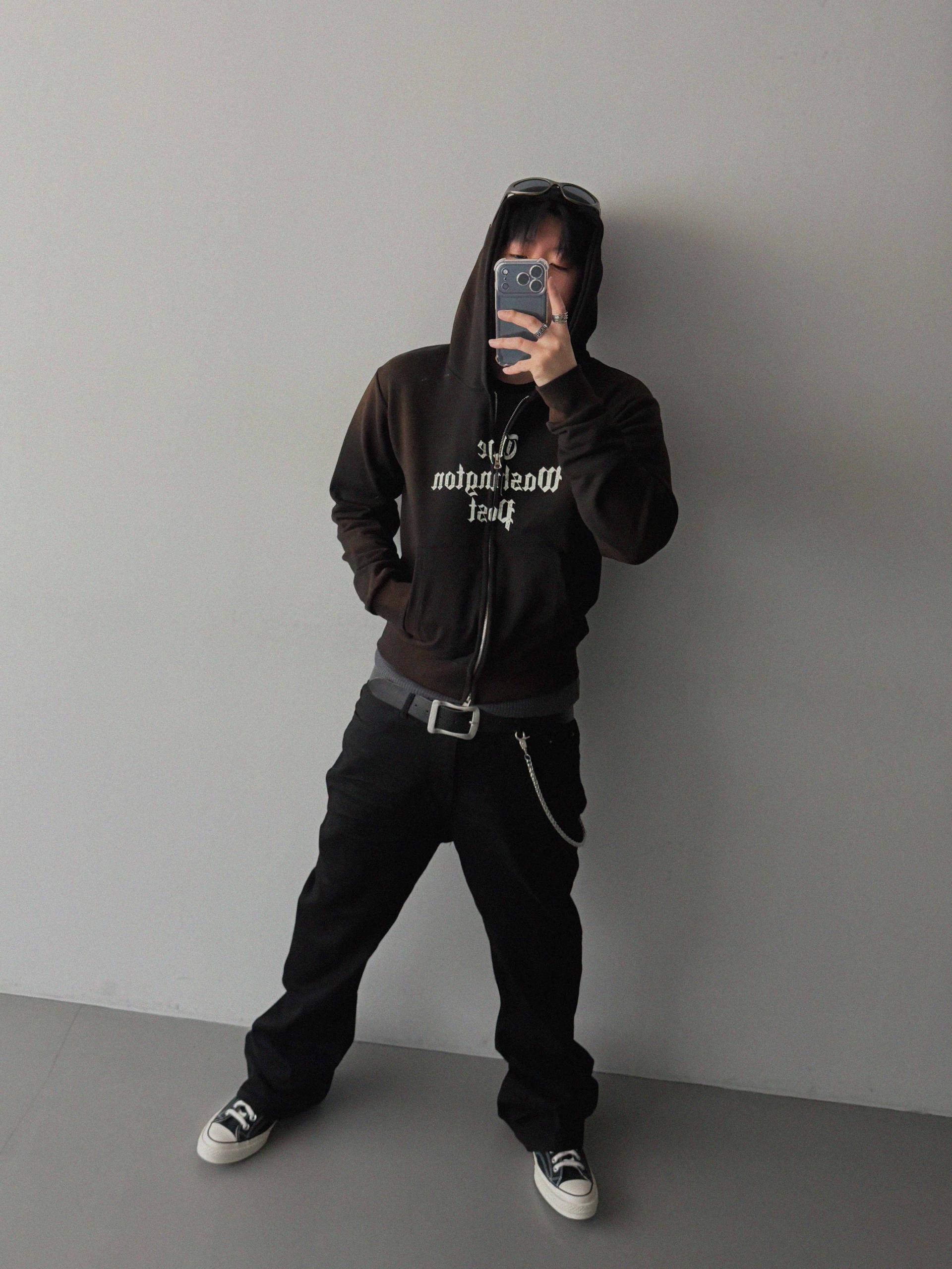 Washington crop hoodie zip-up