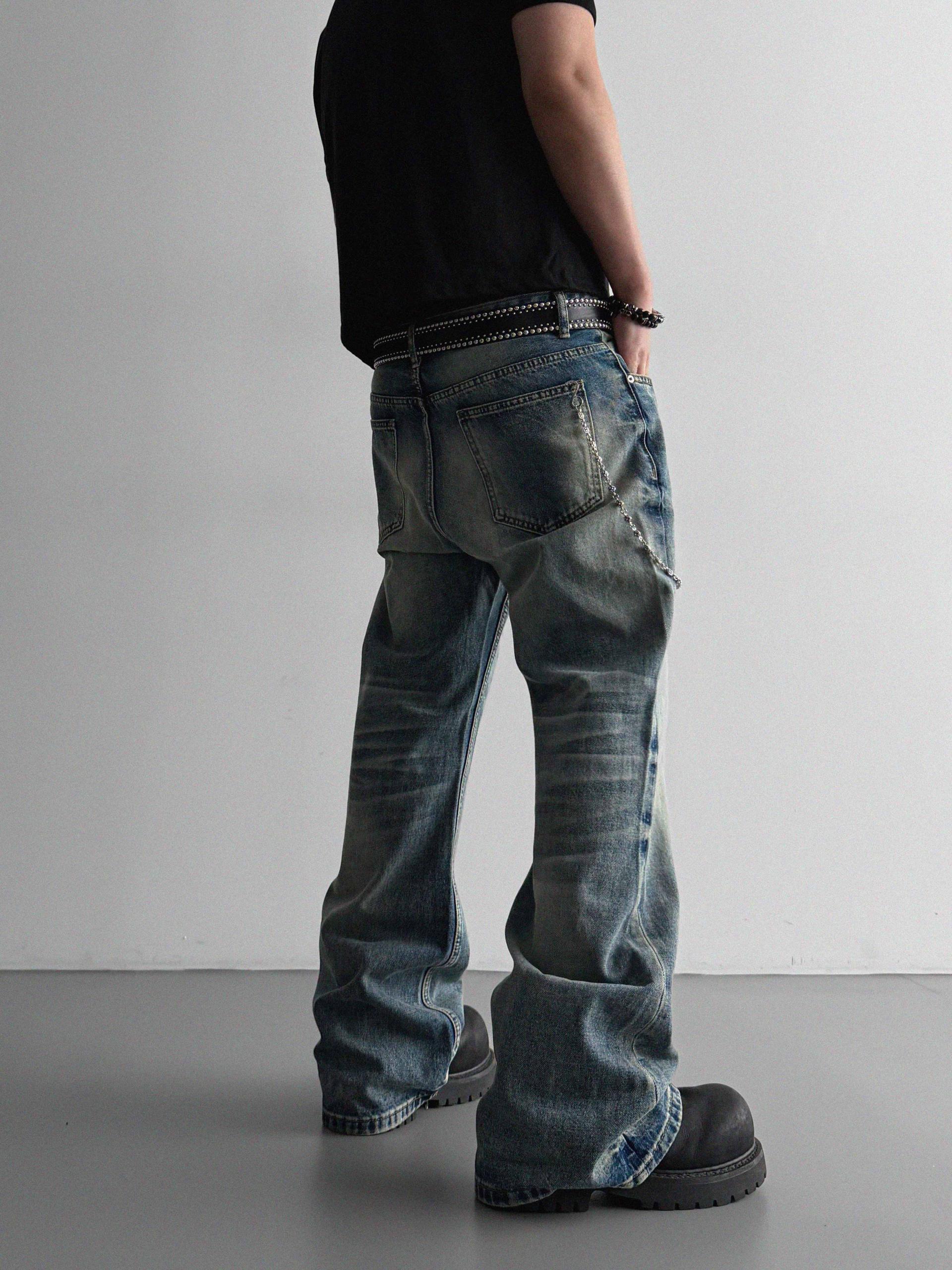 Mobe sand flare denim pants