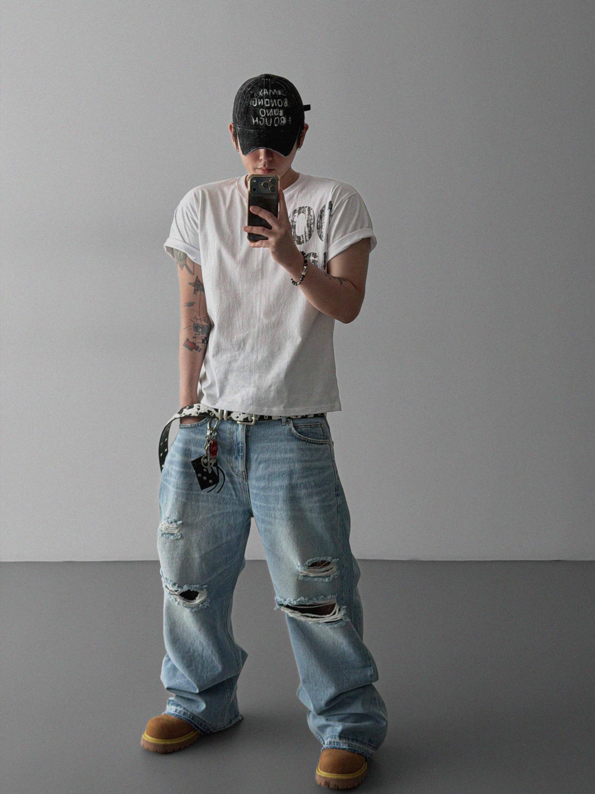Charlene destroyed ice jeans