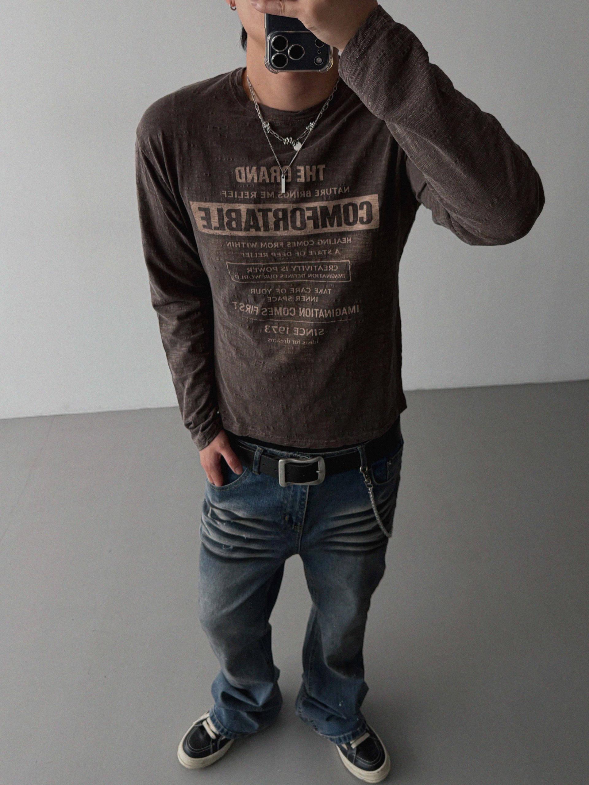 Comfort pigment slub slim t