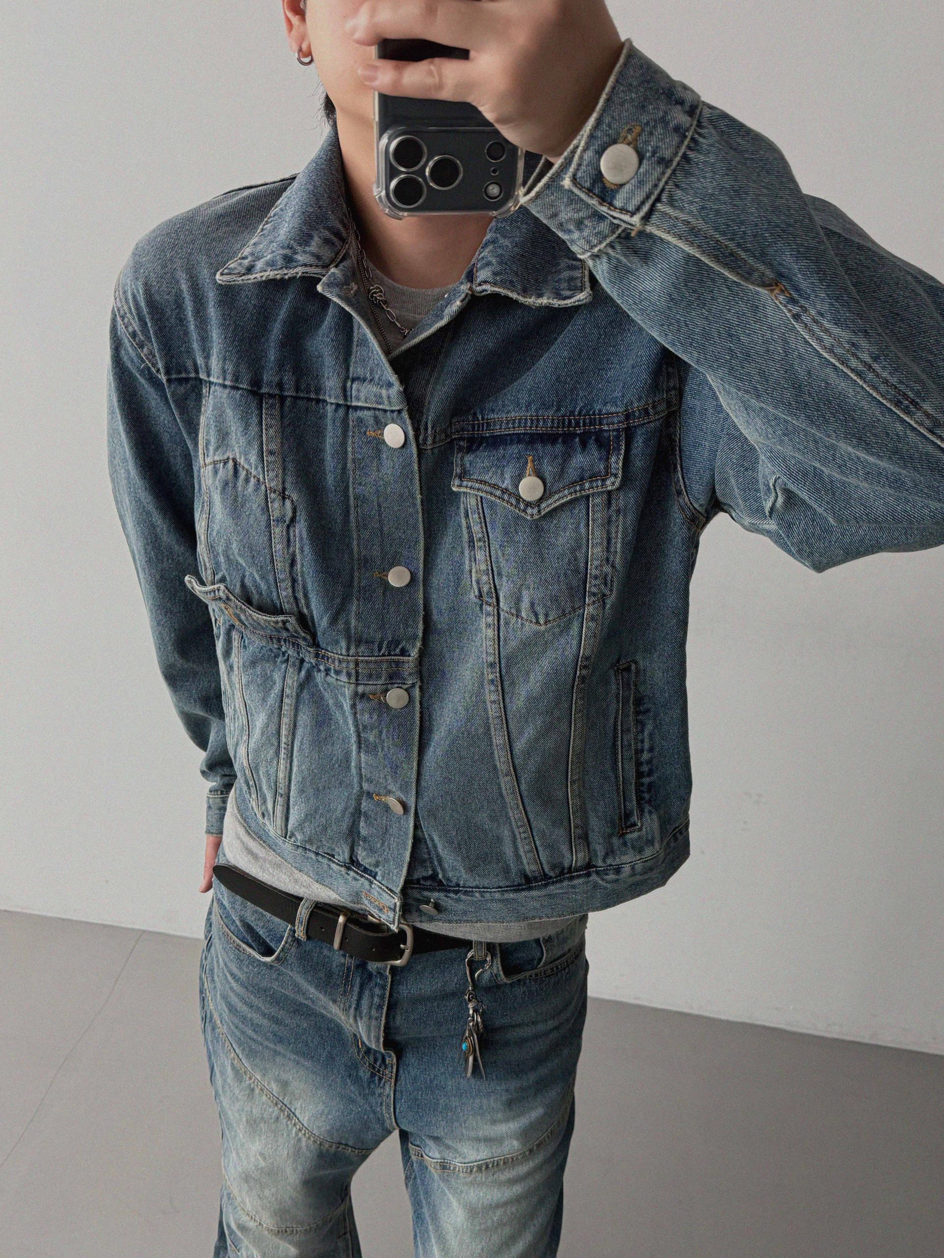 Mabel panel biker flare denim pants