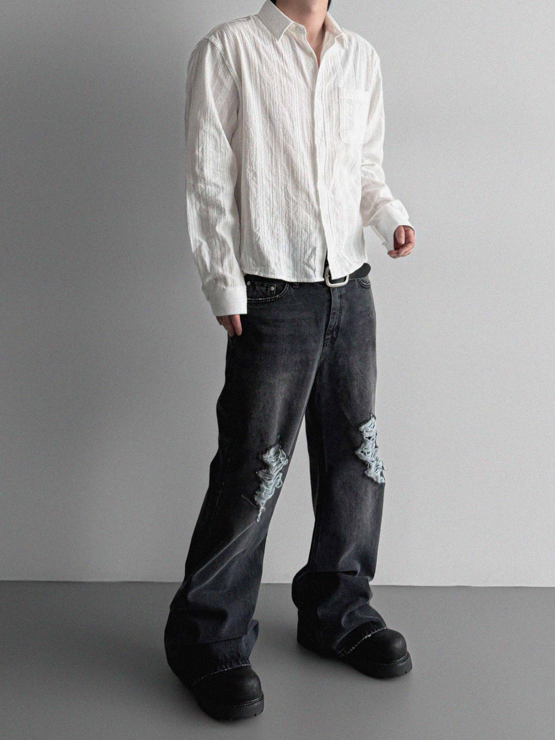 Dress crop shirt