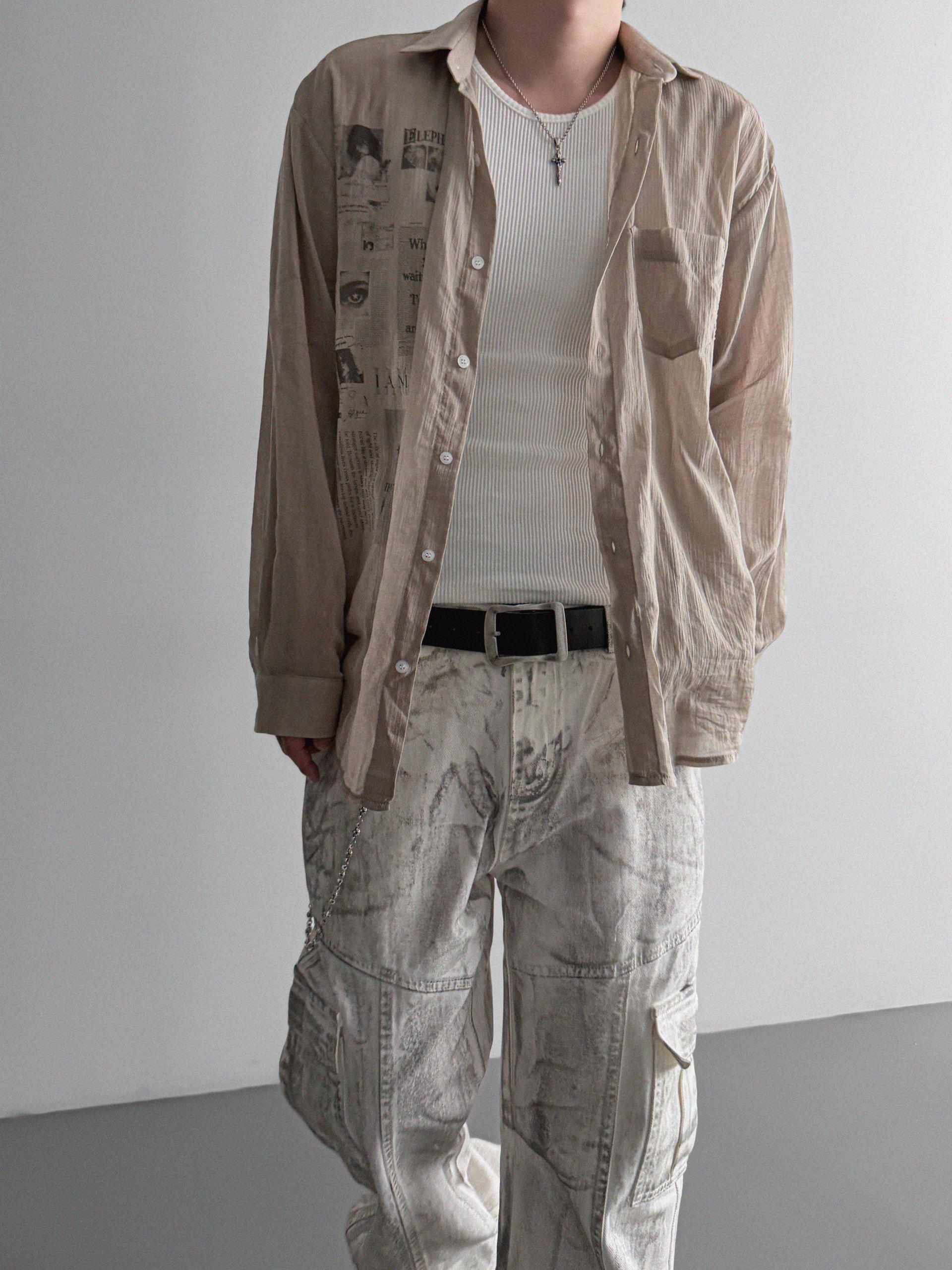 Art digital see-through shirt