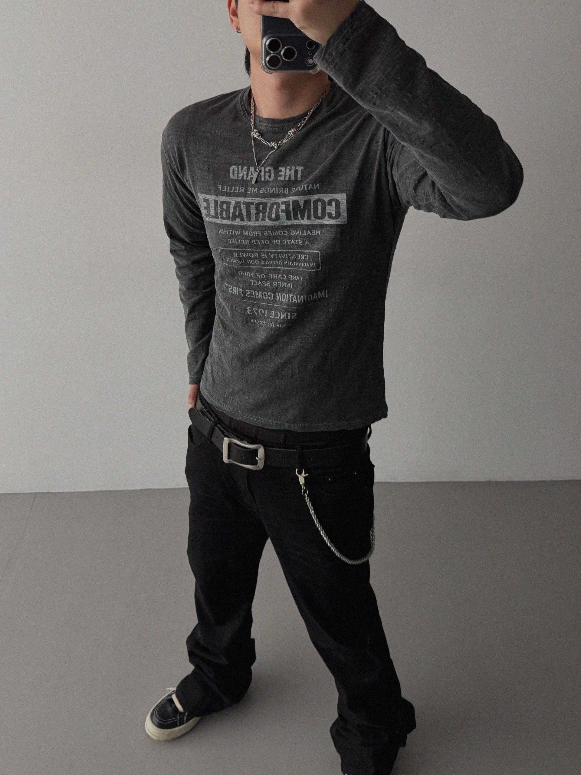 Comfort pigment slub slim t