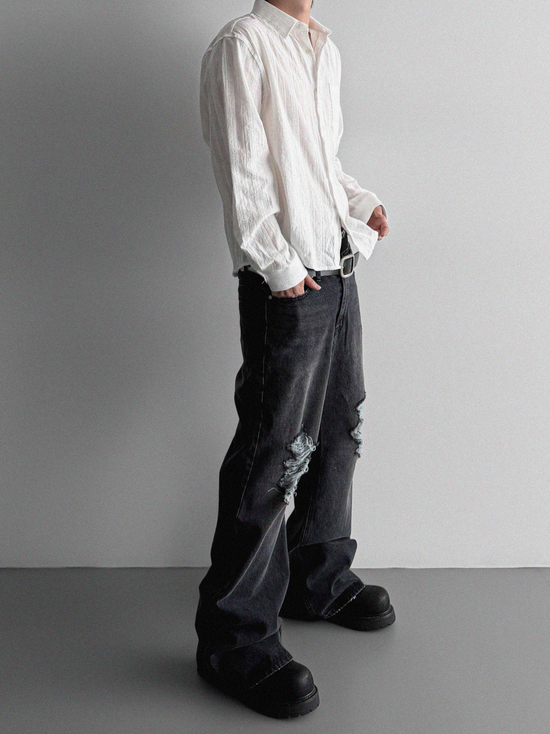 Dress crop shirt
