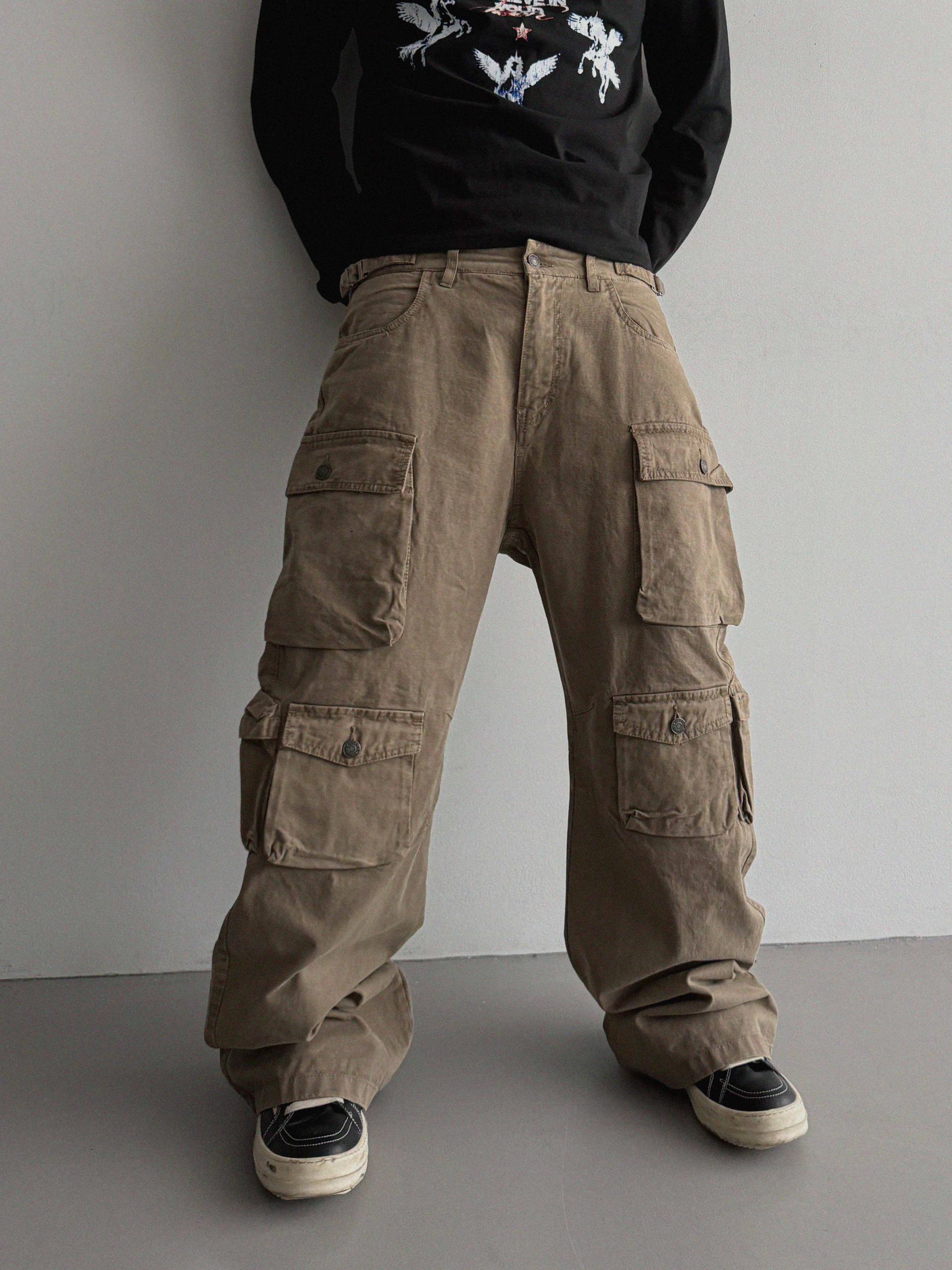Block cargo wide pants