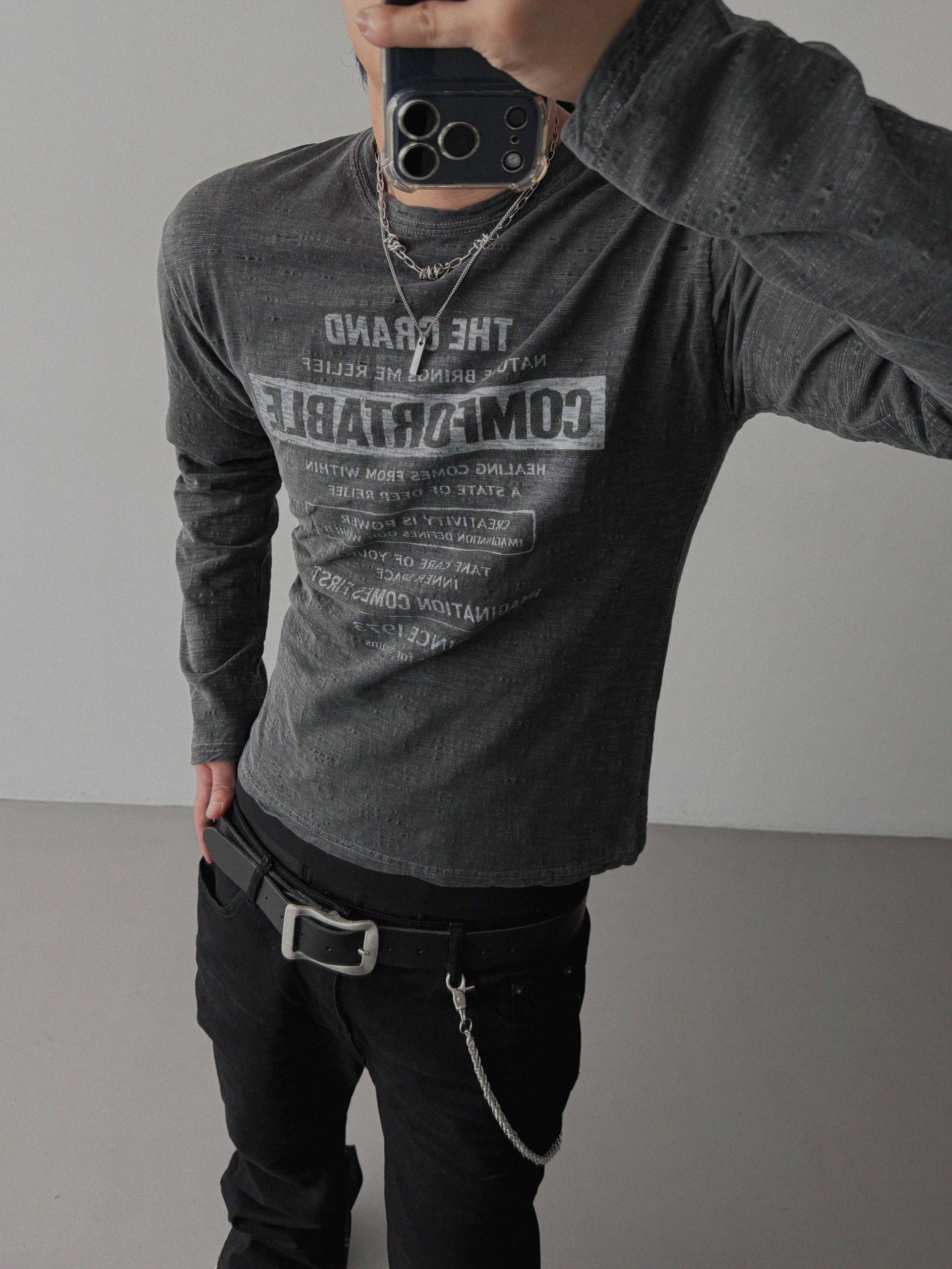 Comfort pigment slub slim t