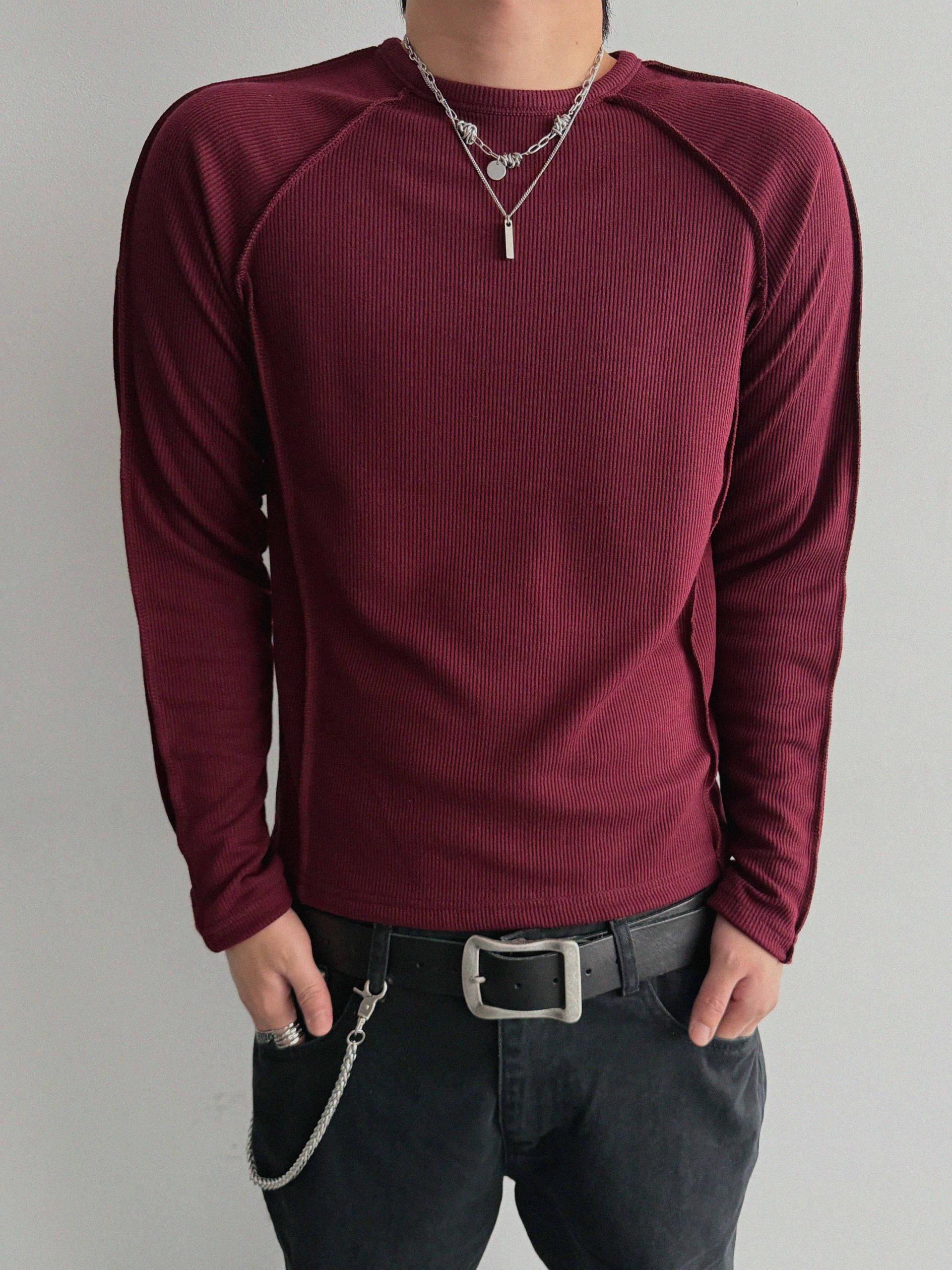 Outside Incision ribbed slim t