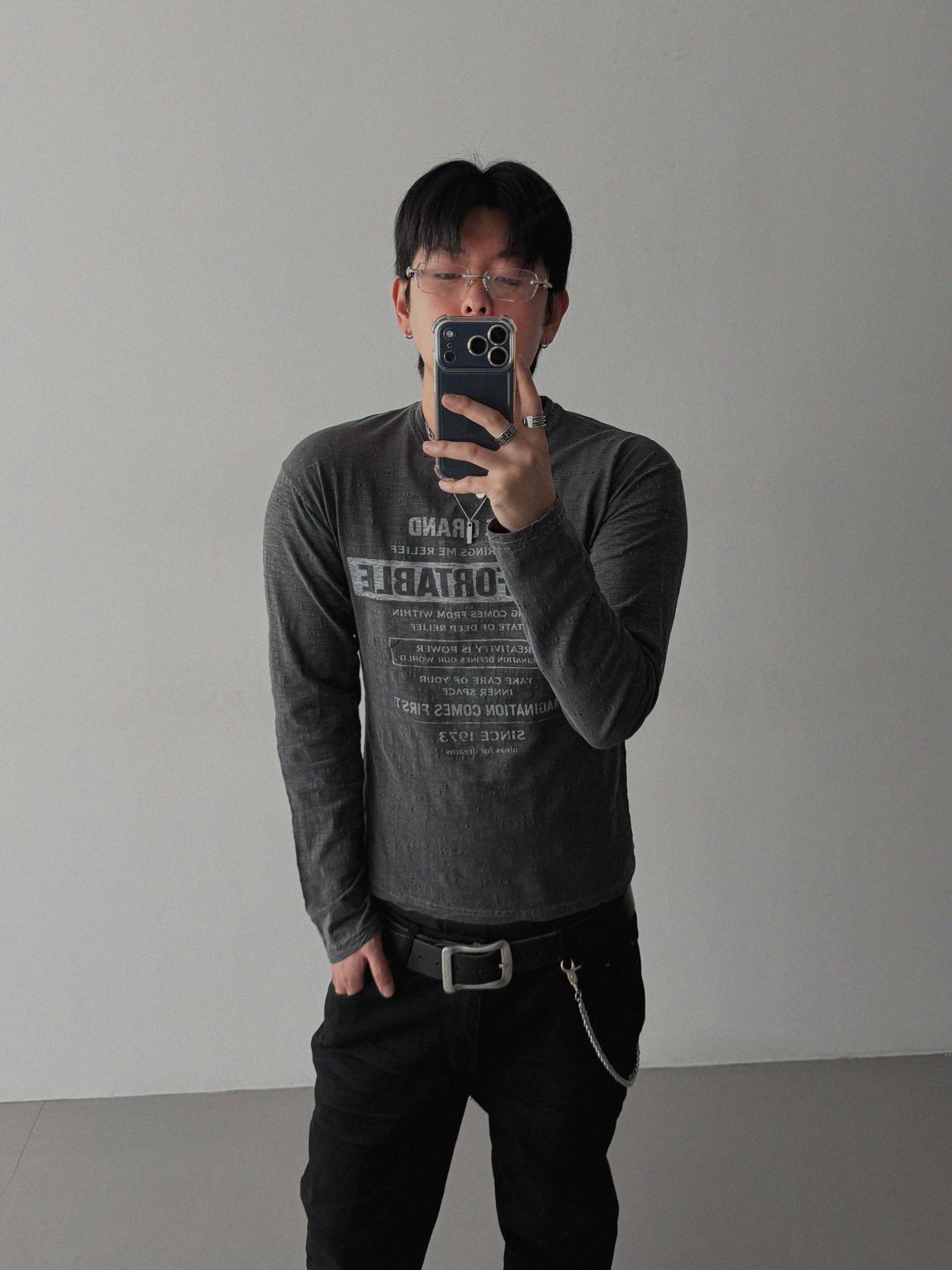 Comfort pigment slub slim t