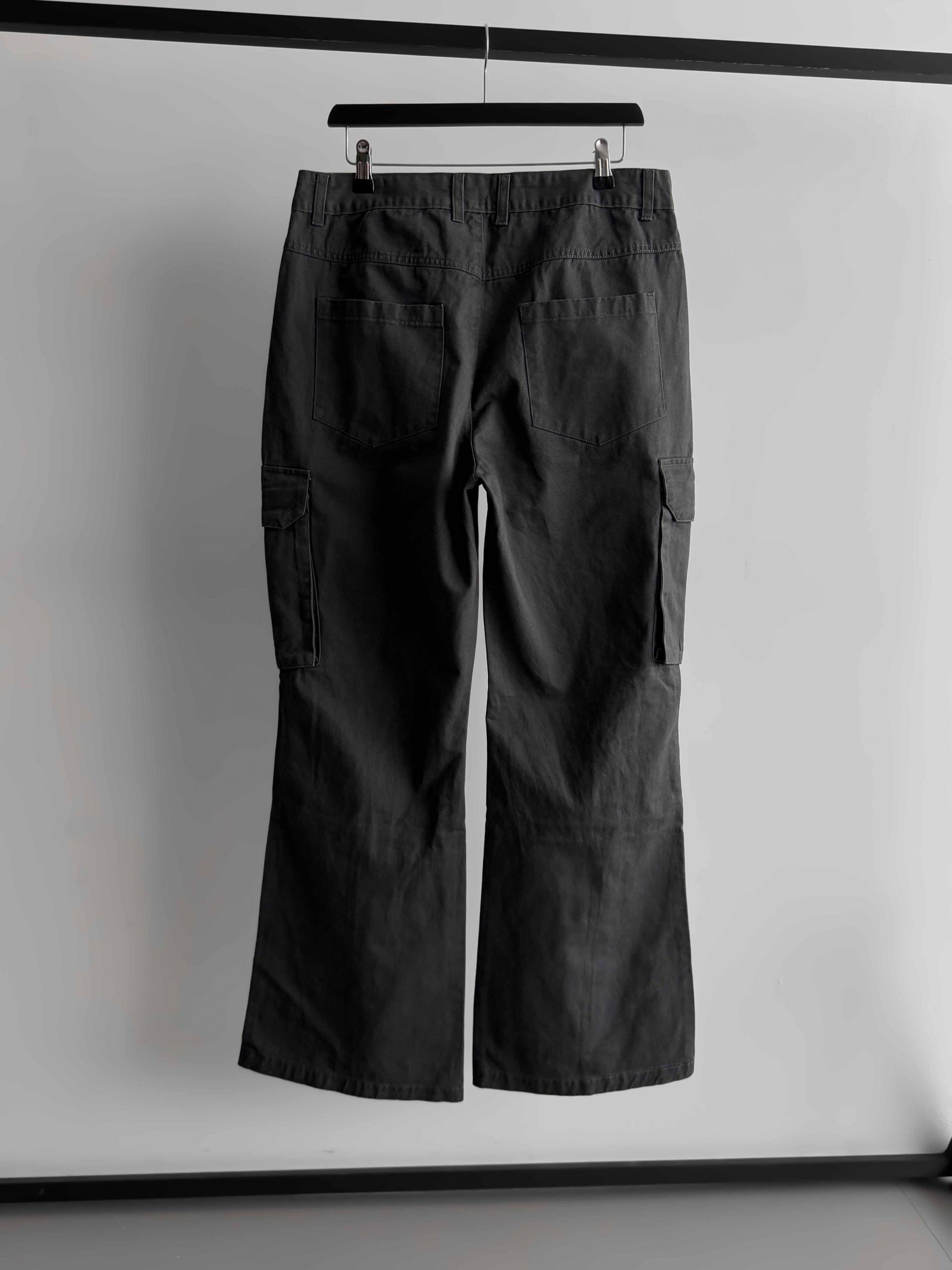 Dying stud cargo flared pants