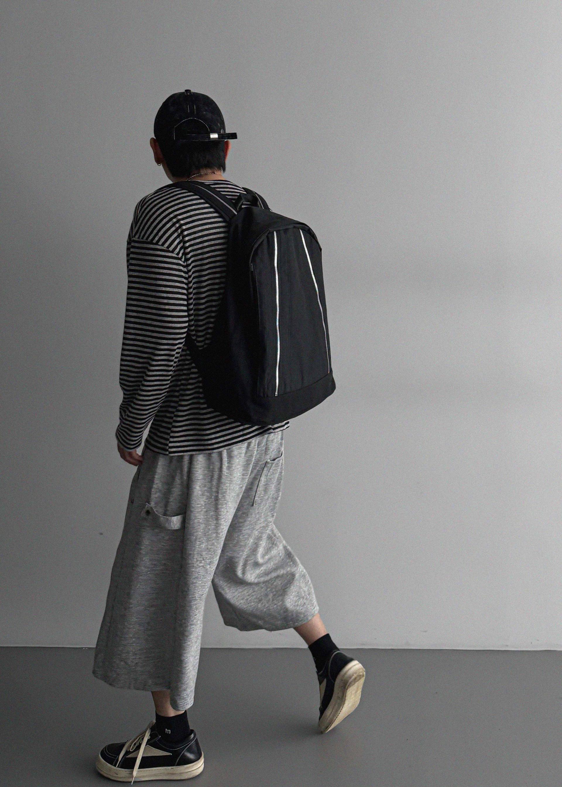 Side snap bermuda sweat pants