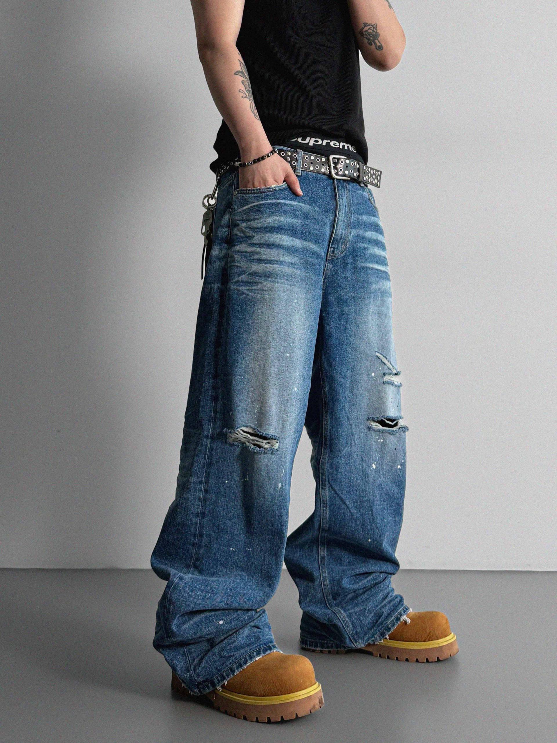 Ver-embo vintage denim pants
