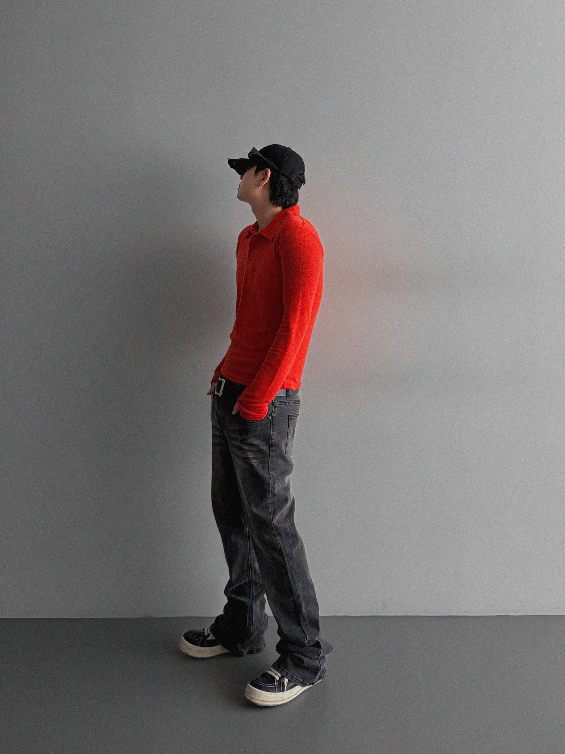Slack sagging flare black jean