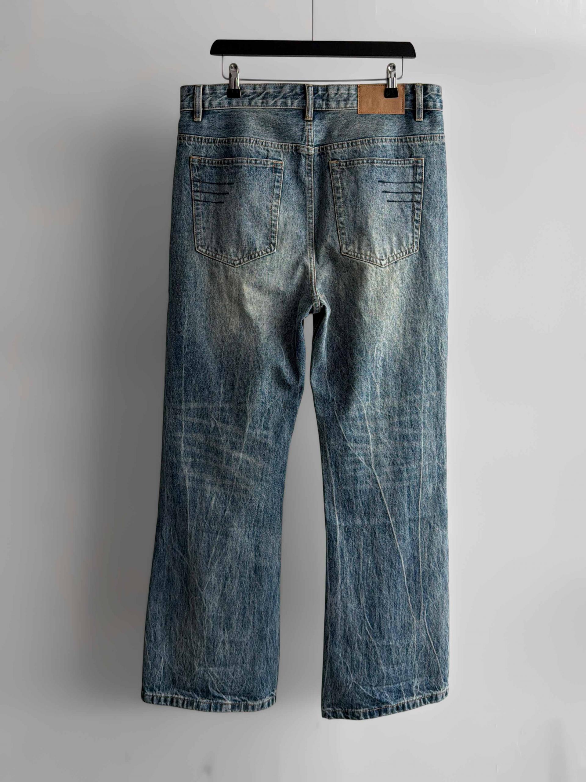 Ashed flare denim pants