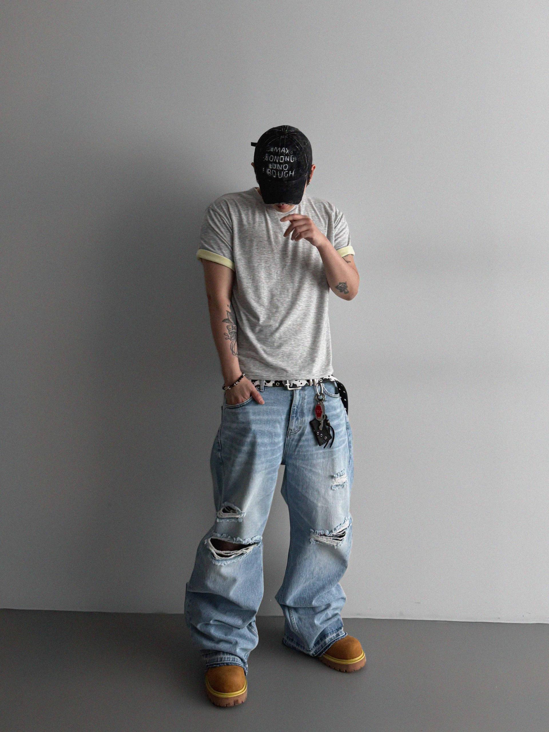 Charlene destroyed ice jeans