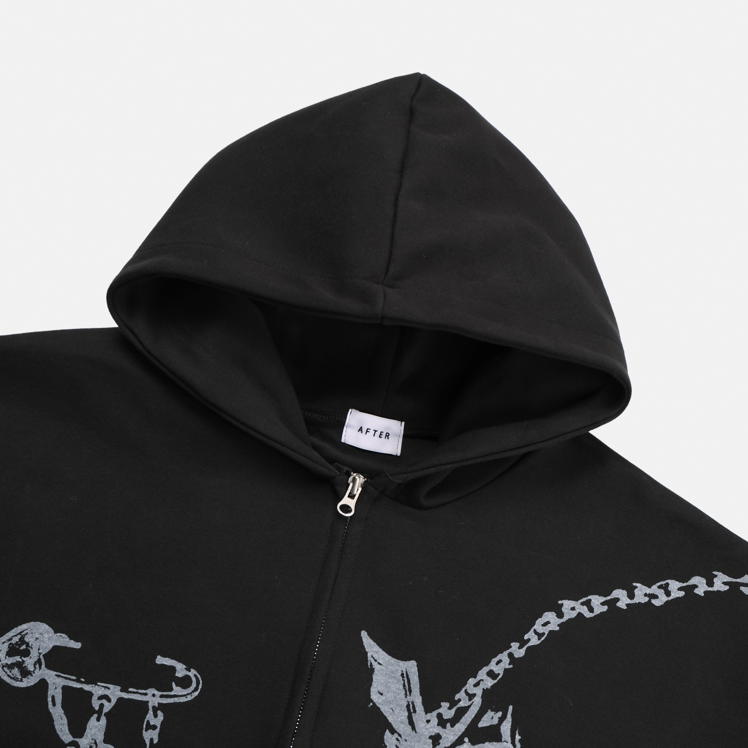 Keyring printed crop hood zip-up
