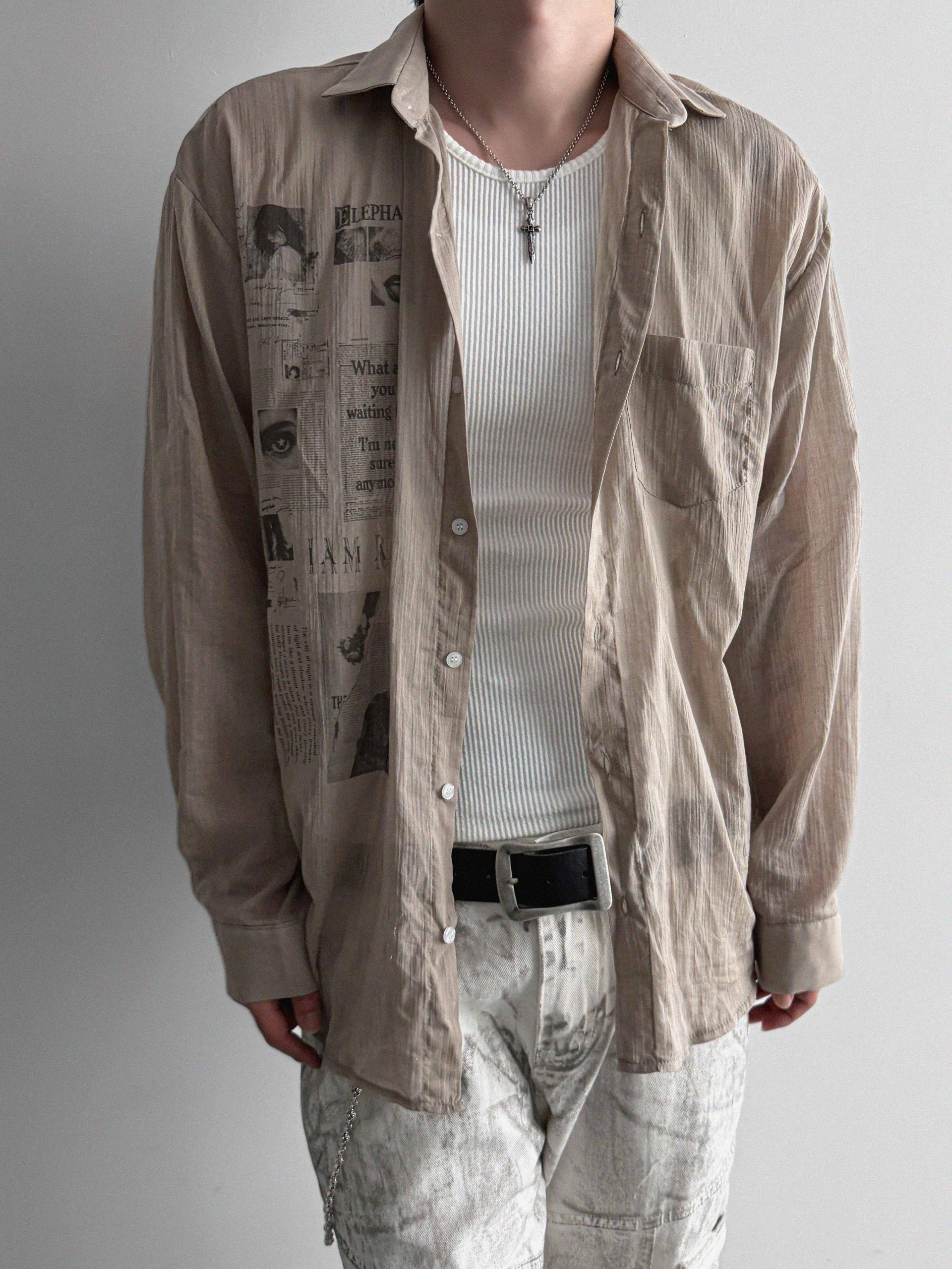 Art digital see-through shirt