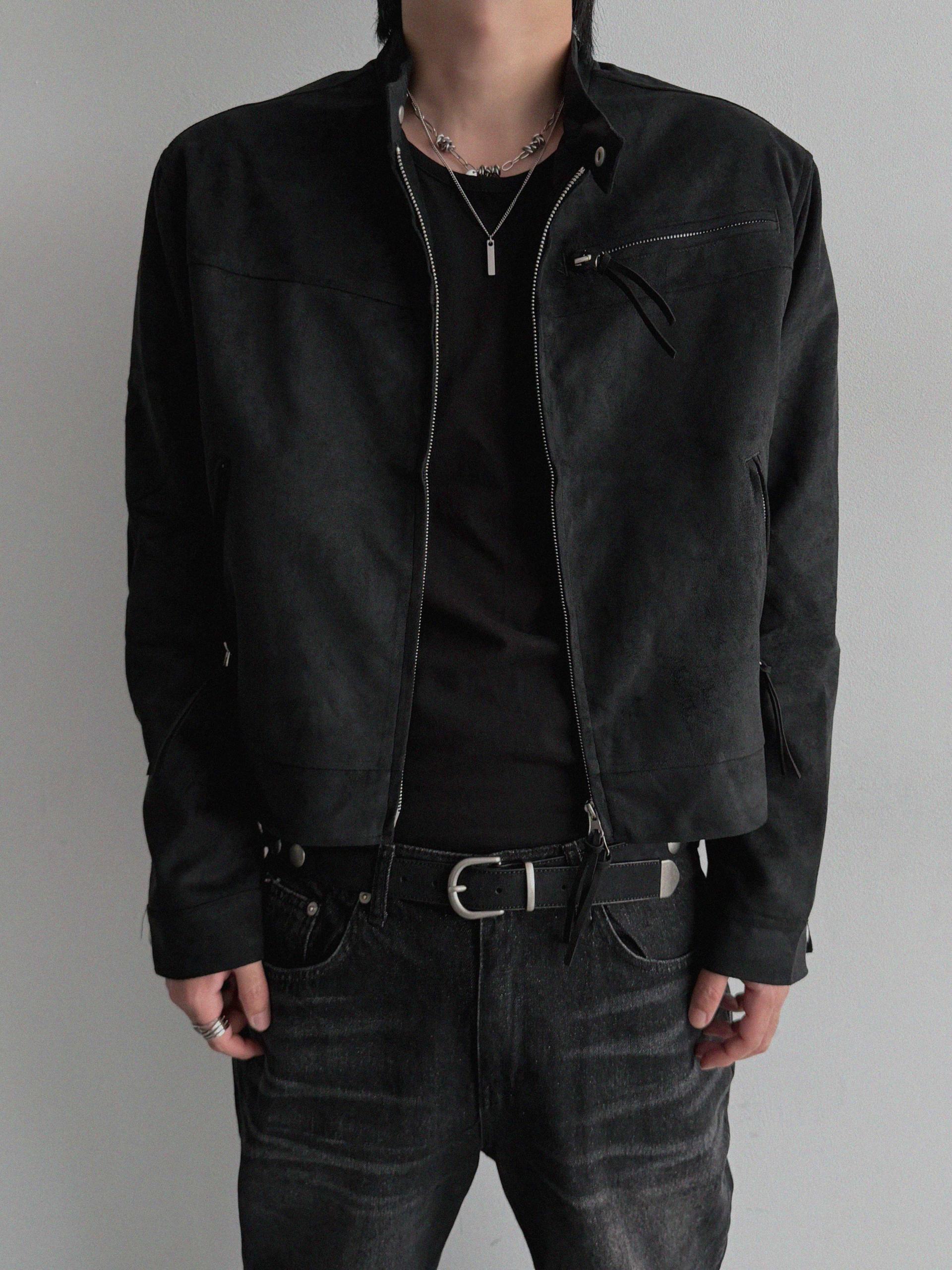 Biker suede crop jacket