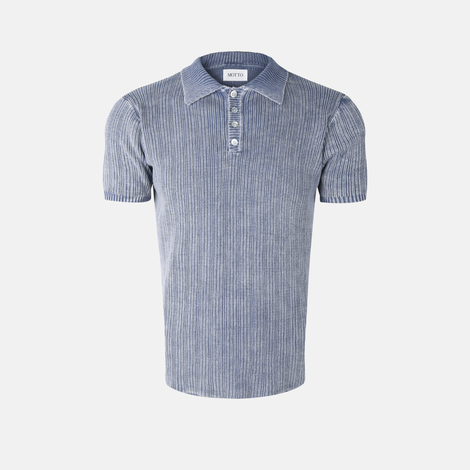 Garments ribbed collar muscle half T
