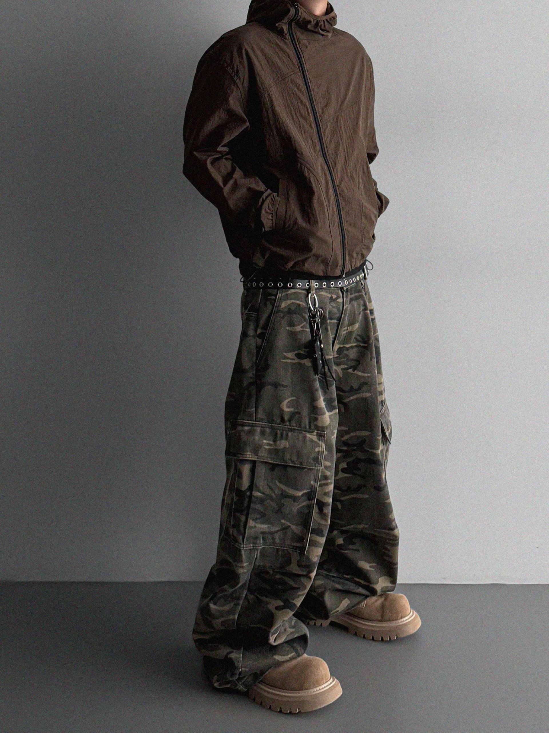 Summer diagonal zipper hood jacket