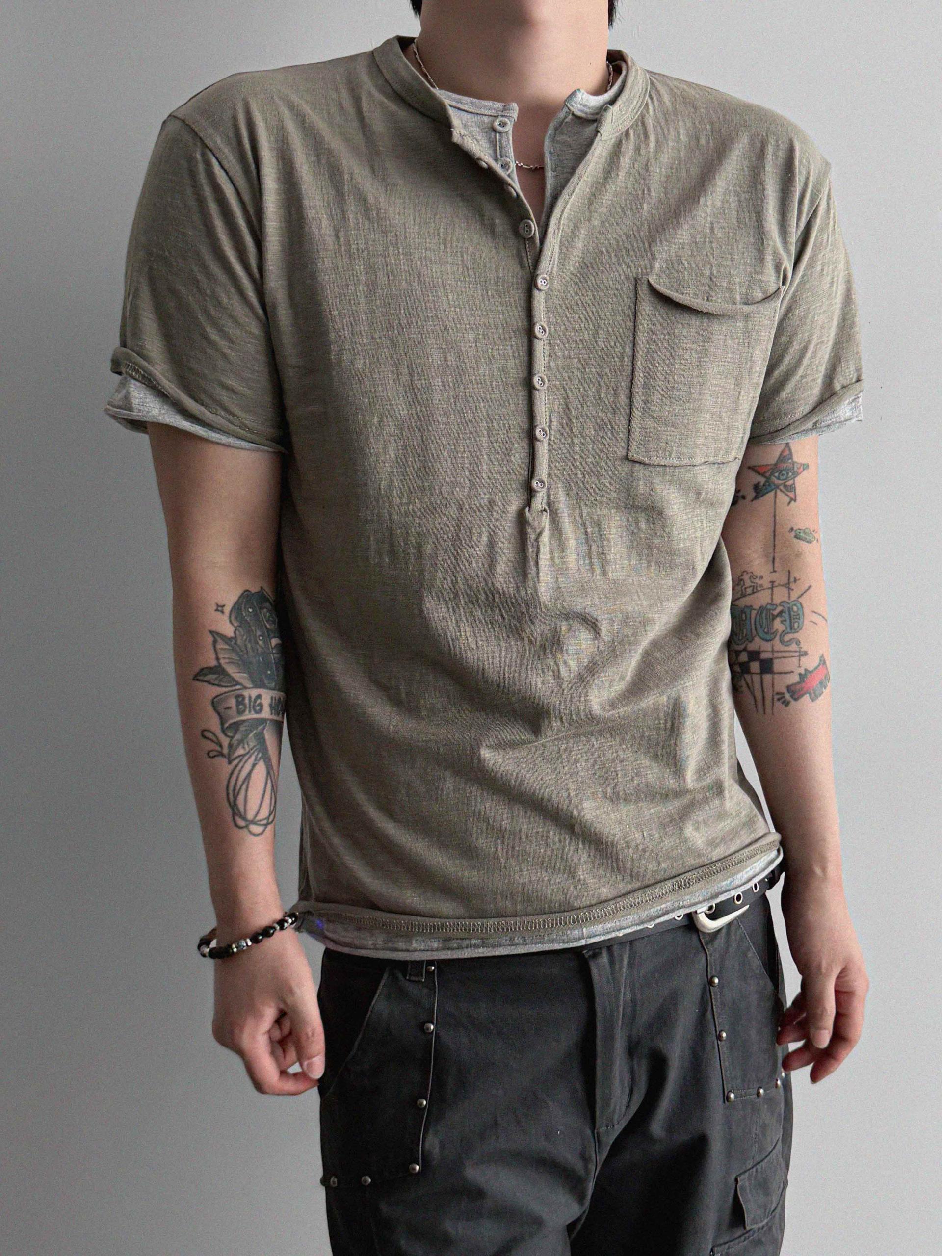 Burton slab henley neck half t