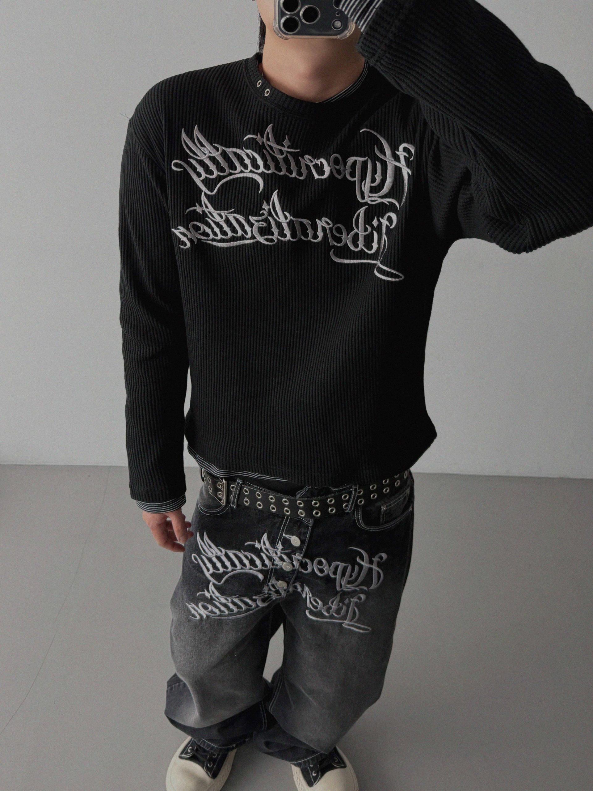 Libera embroidered denim pants