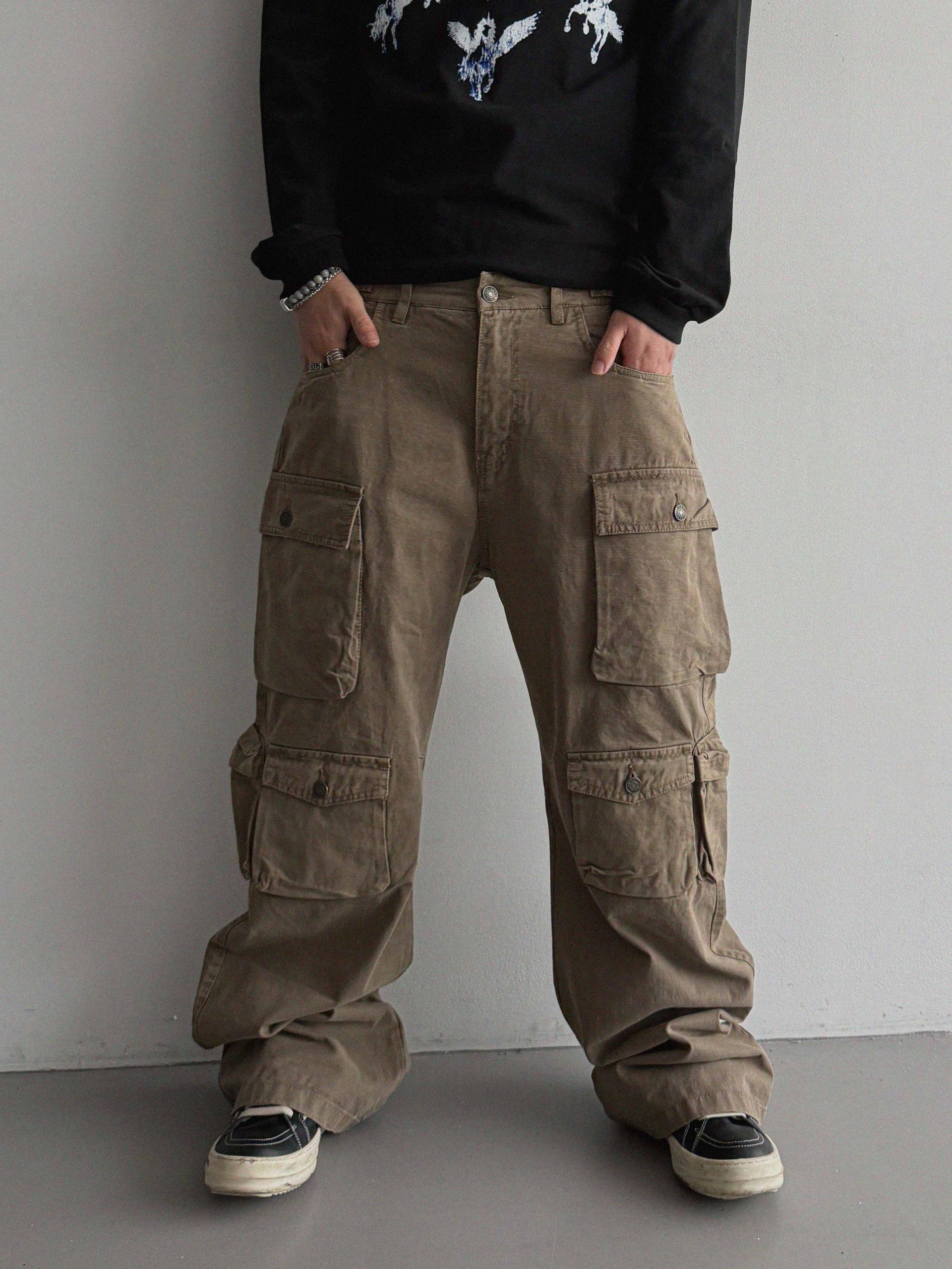 Block cargo wide pants