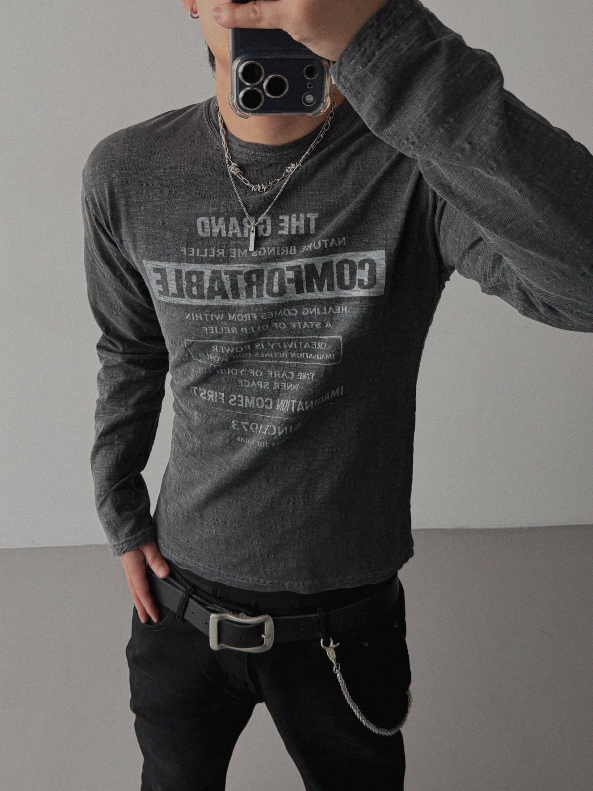 Comfort pigment slub slim t
