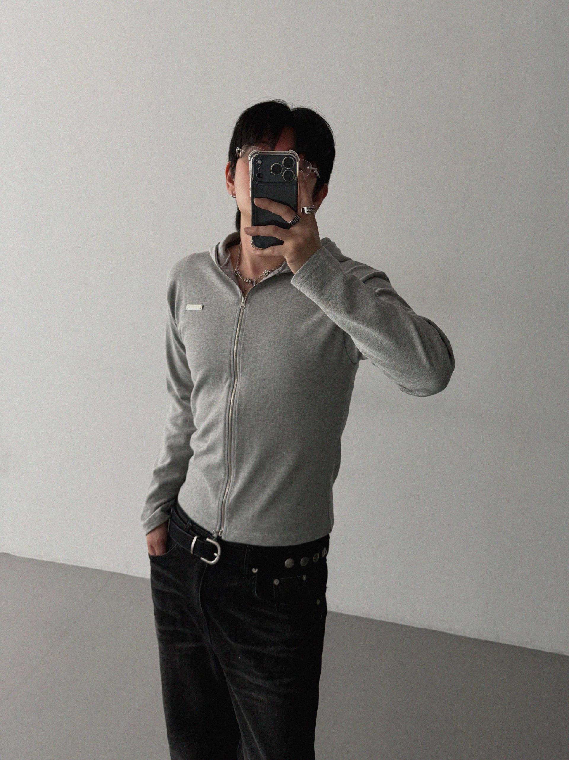 Aether pendant slim hood zip-up