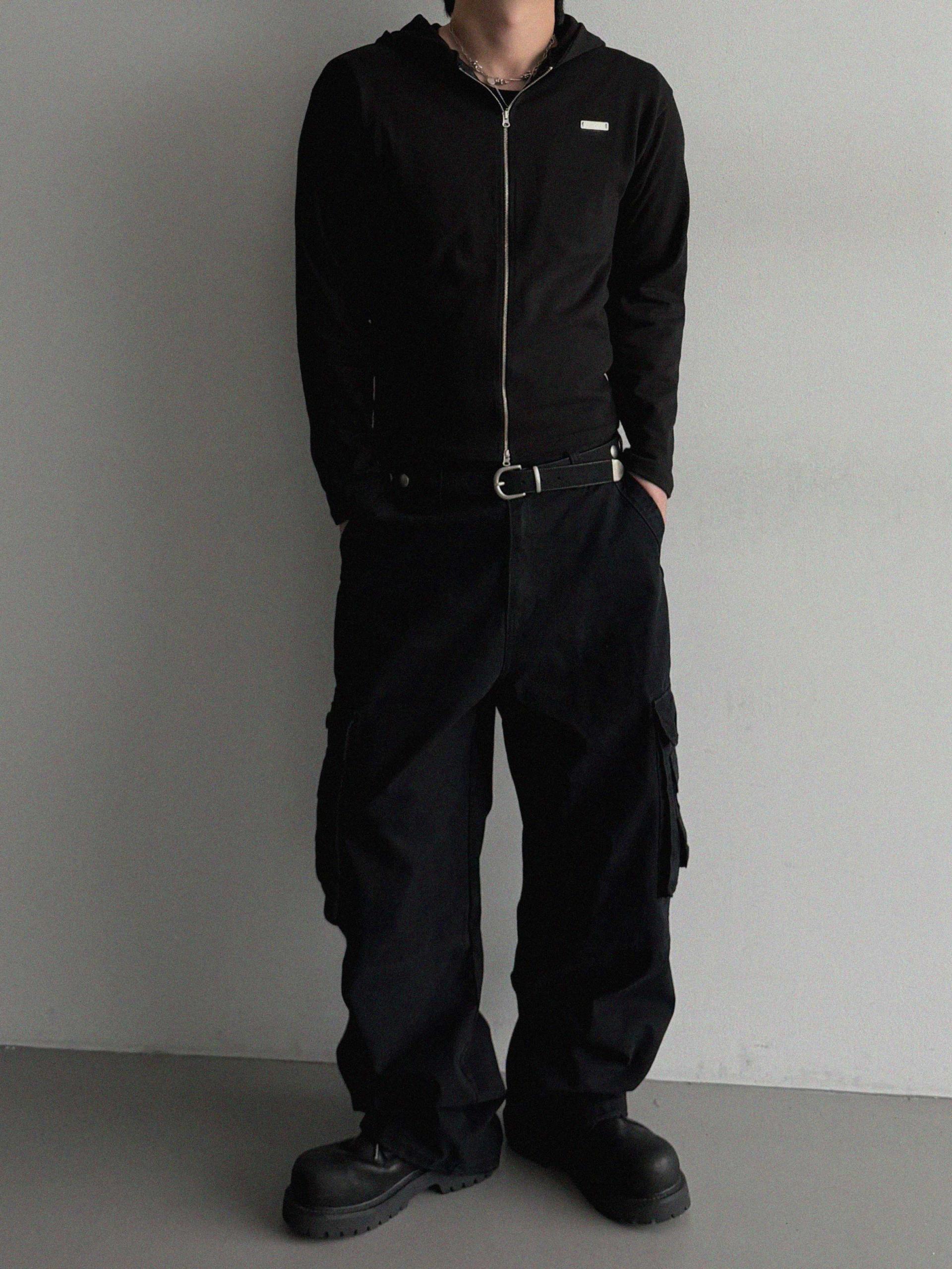 Ampty dyeing wide cargo pants