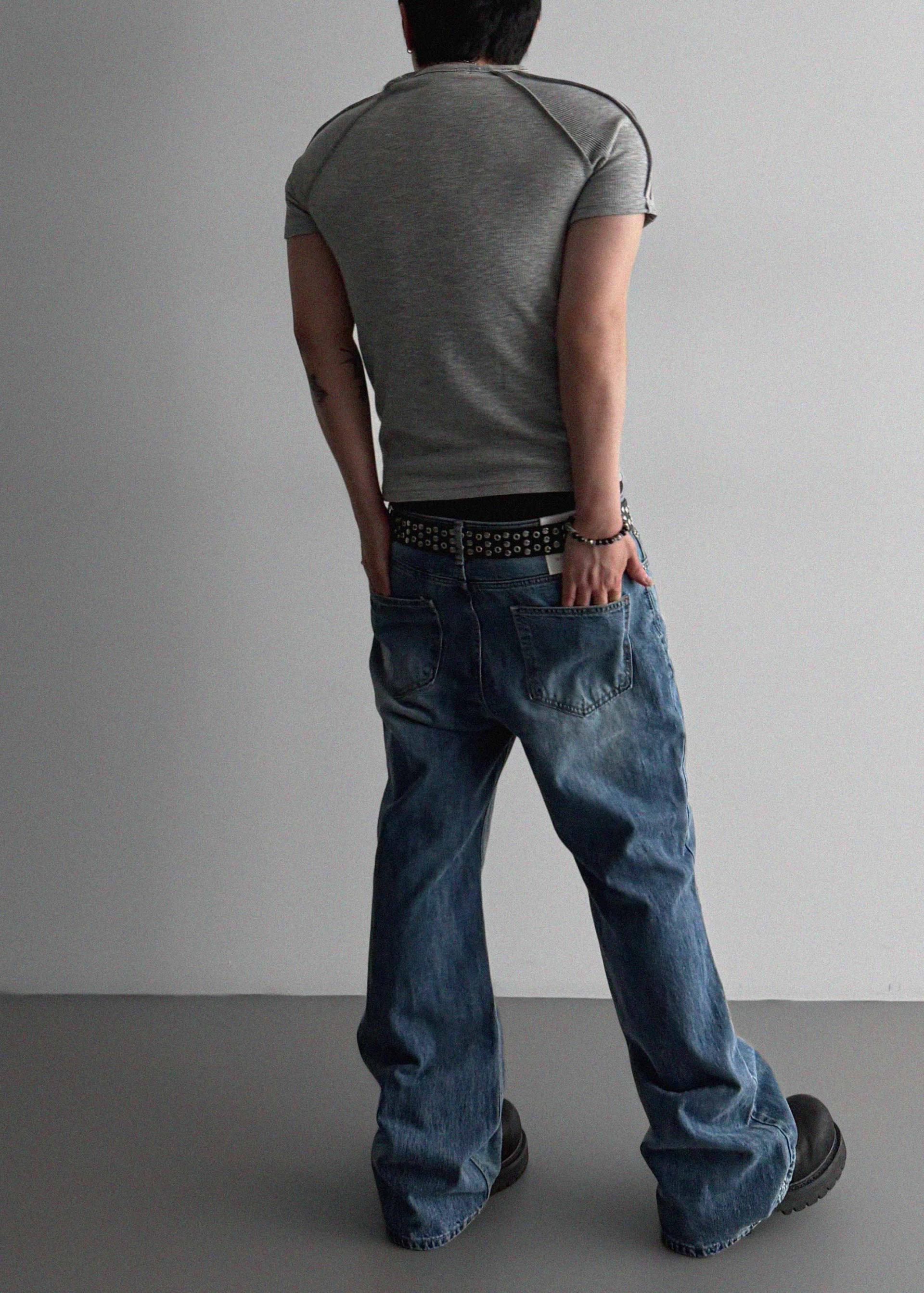 Graysh blue flared jeans