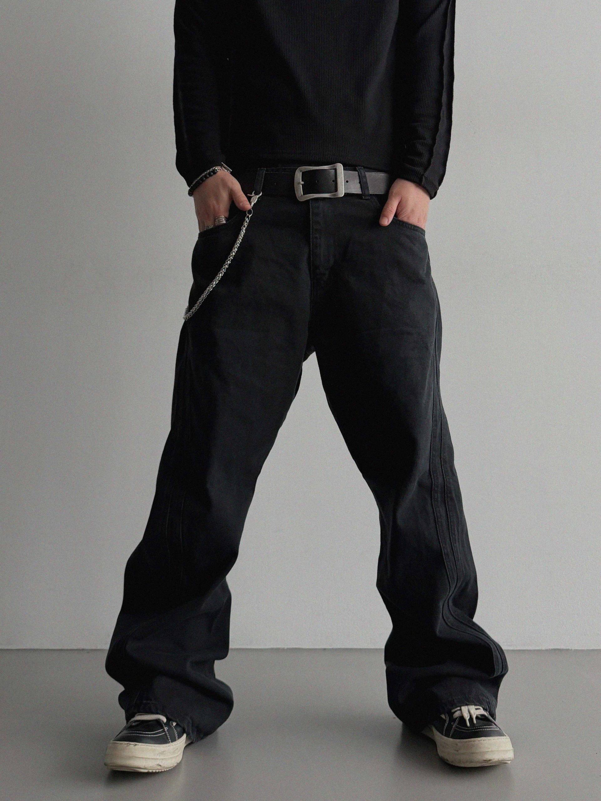 FW Double pocket curved flare pants