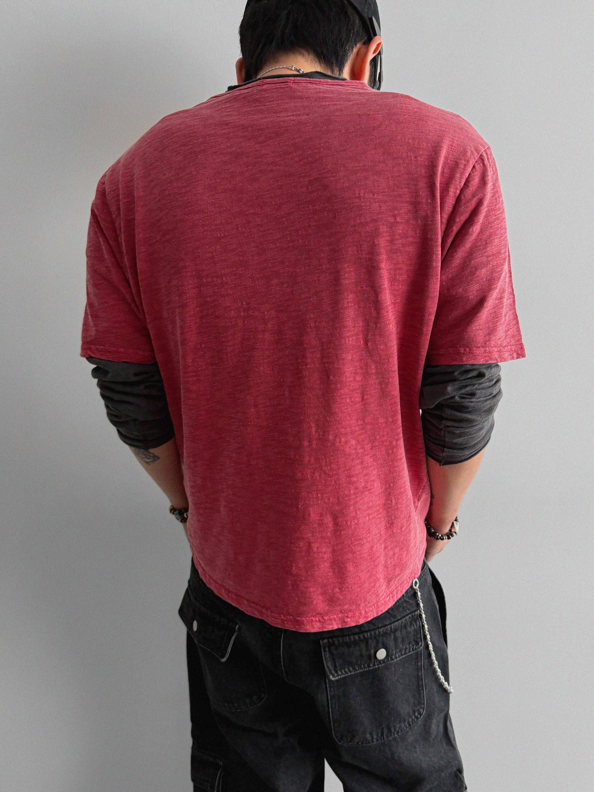 Slub cuting crop long sleeve t
