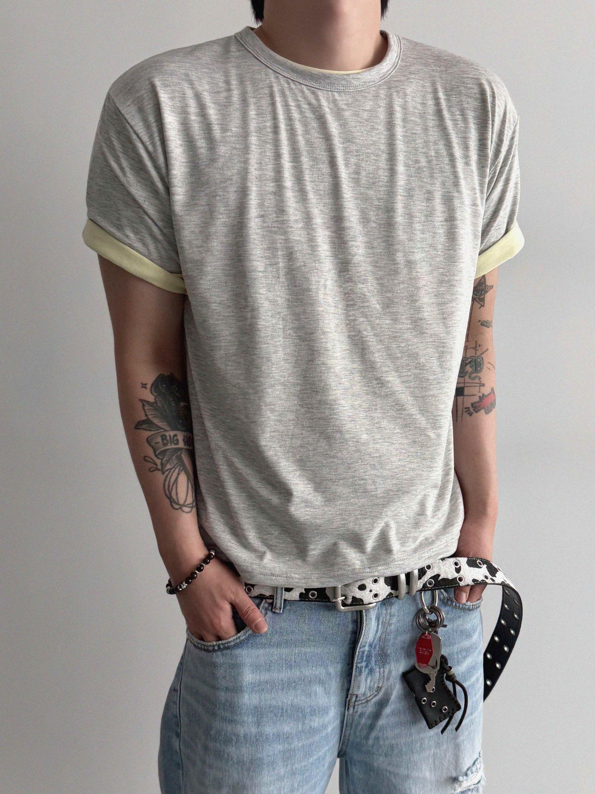 Silk layered crop half t