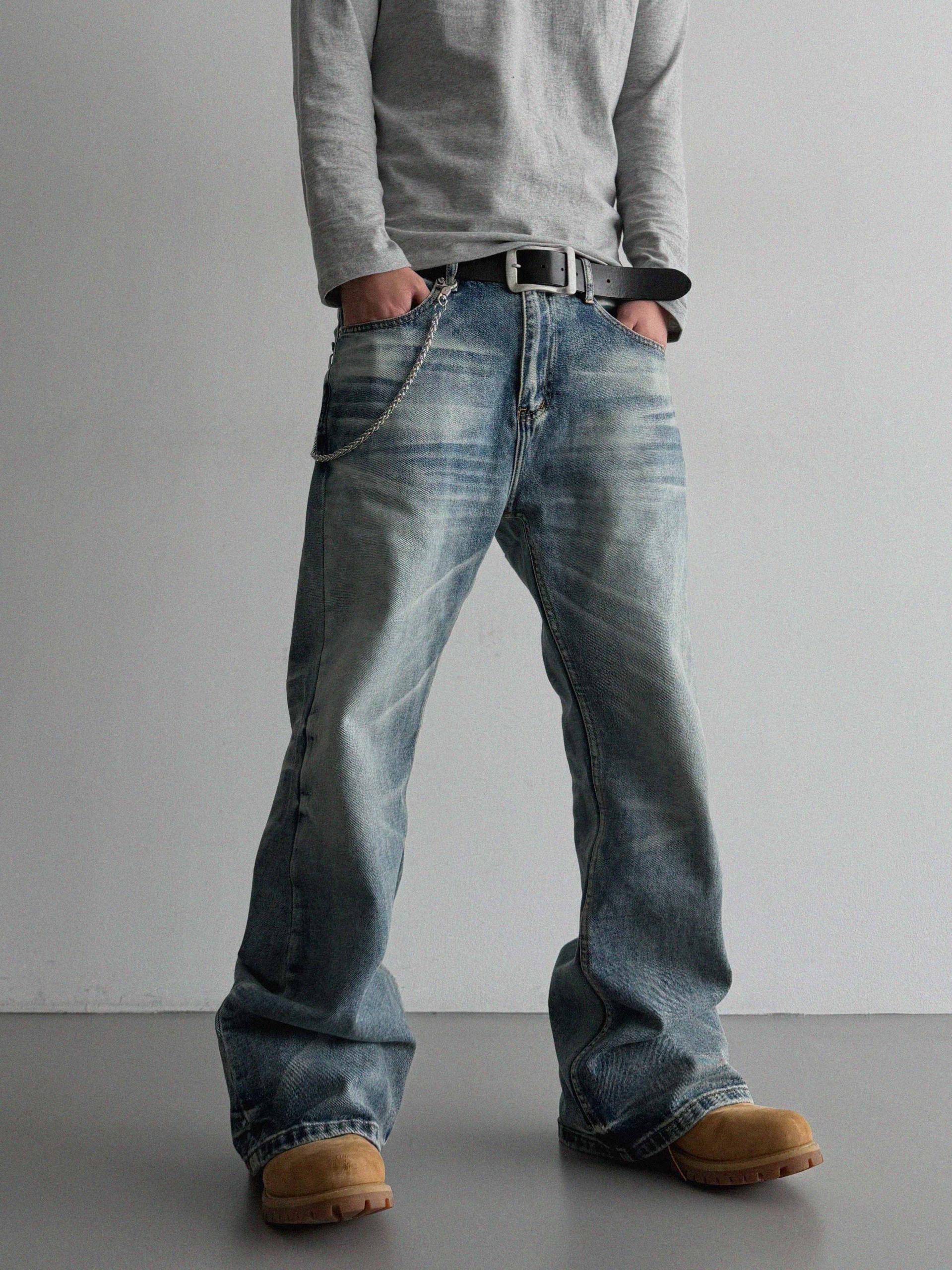 Mobe sand flare denim pants