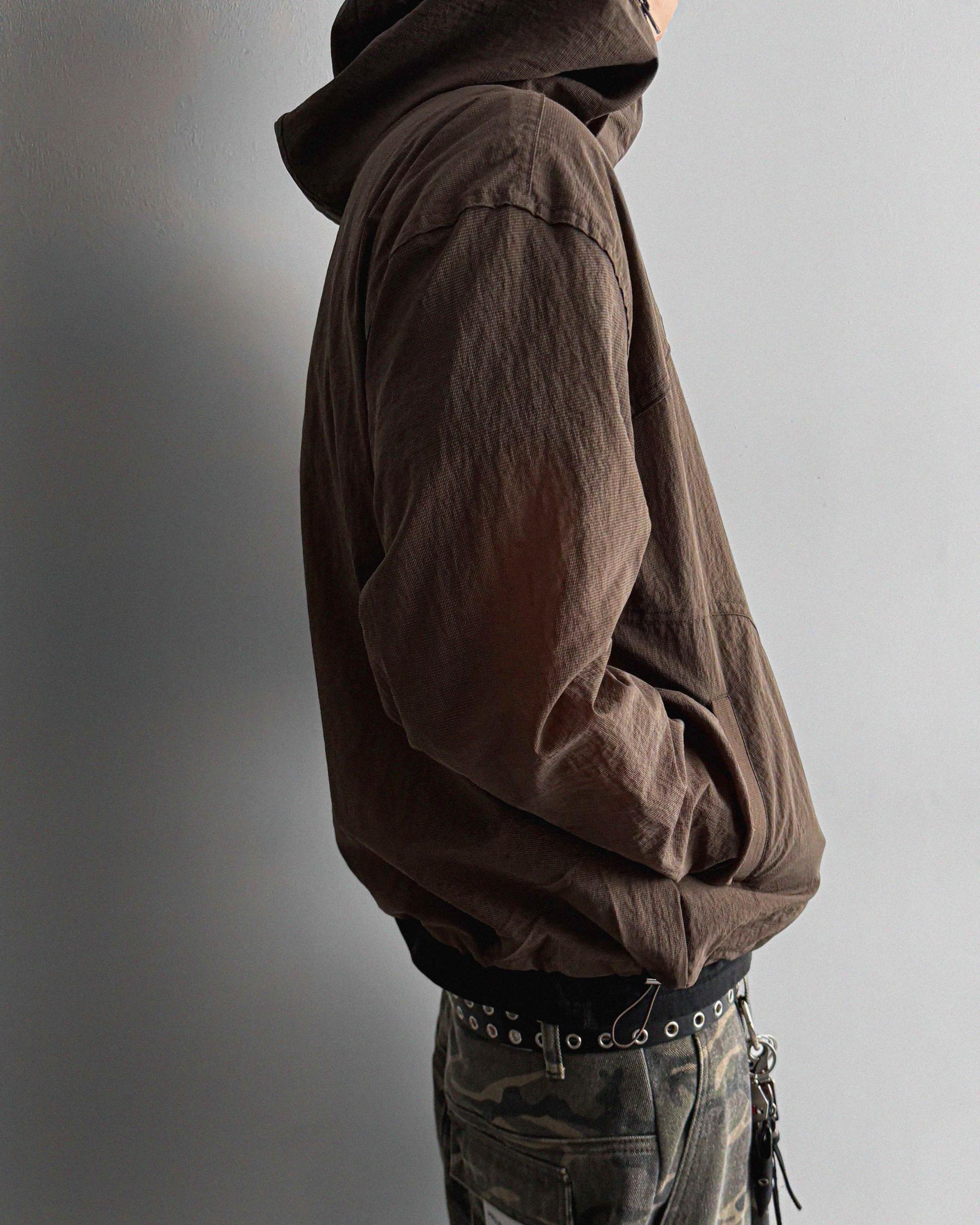 Summer diagonal zipper hood jacket