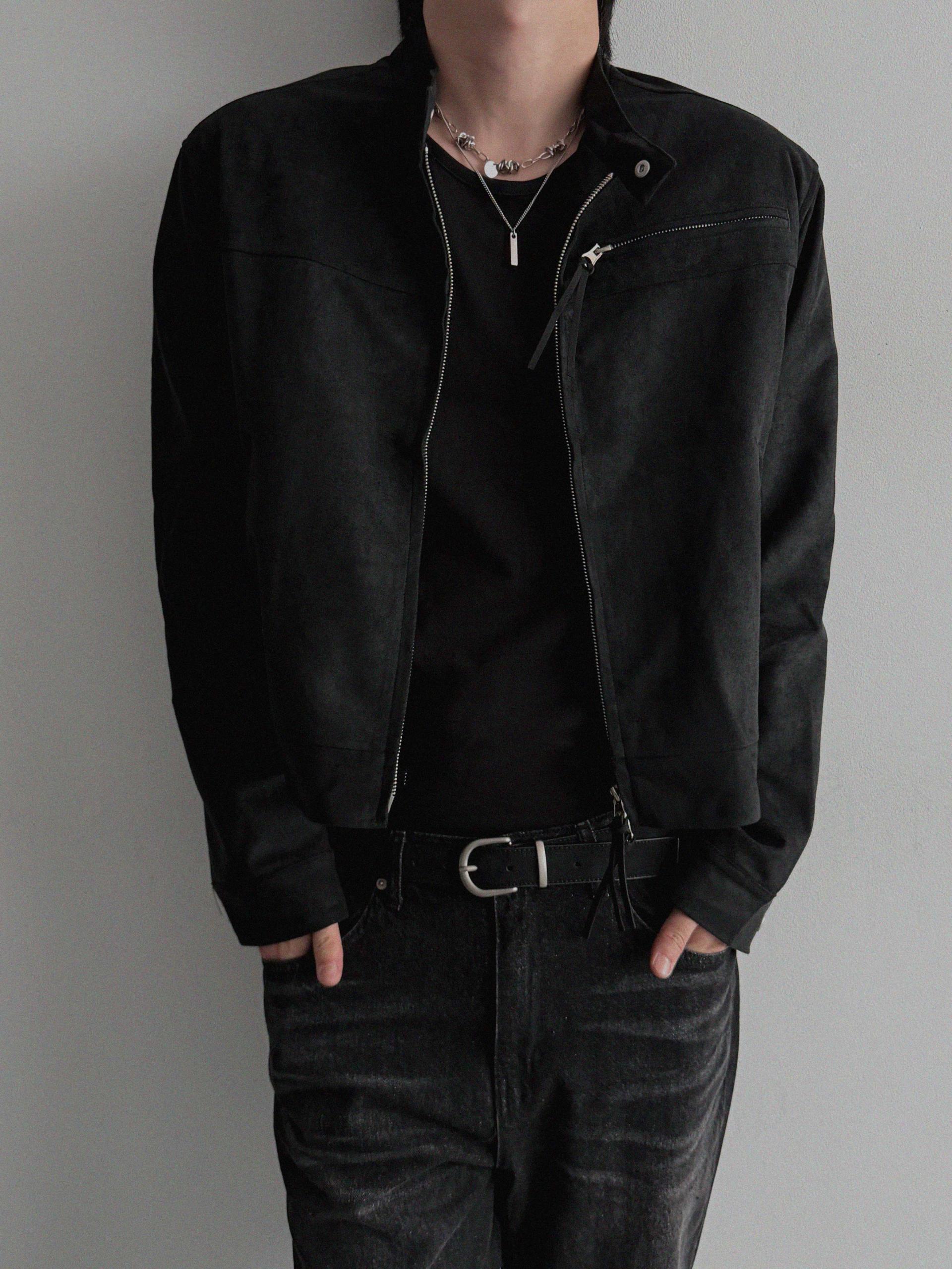 Biker suede crop jacket