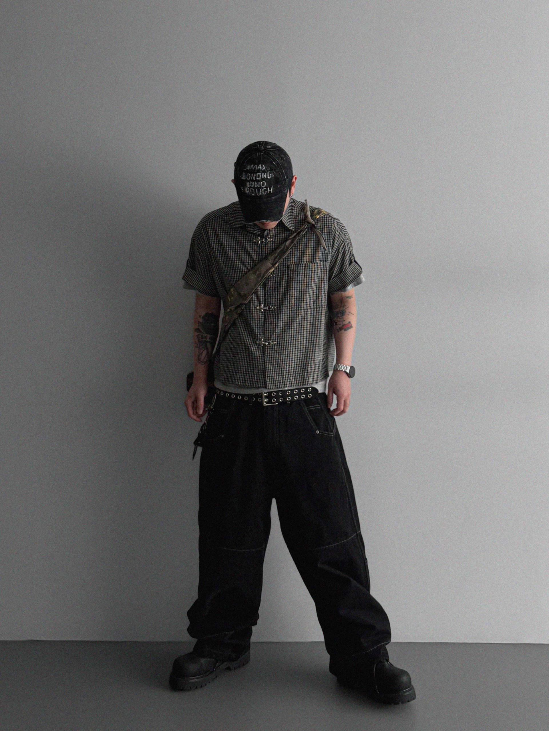 Fireman crop check half shirt