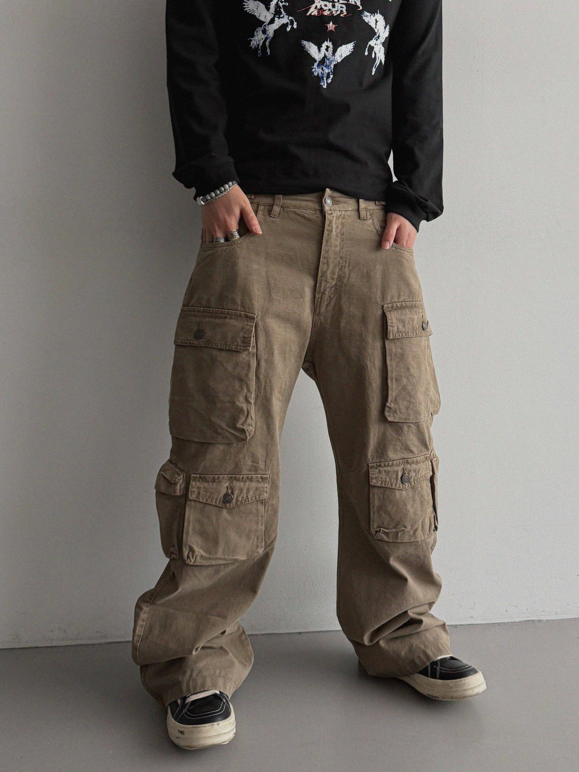 Block cargo wide pants