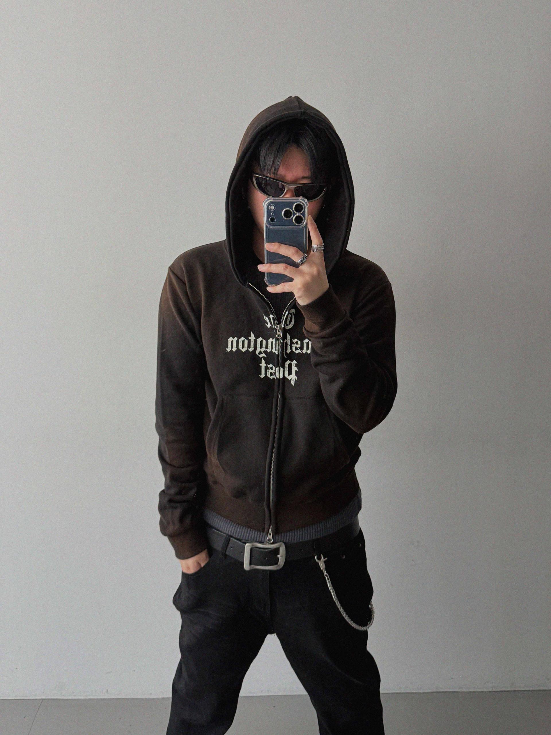 Washington crop hoodie zip-up