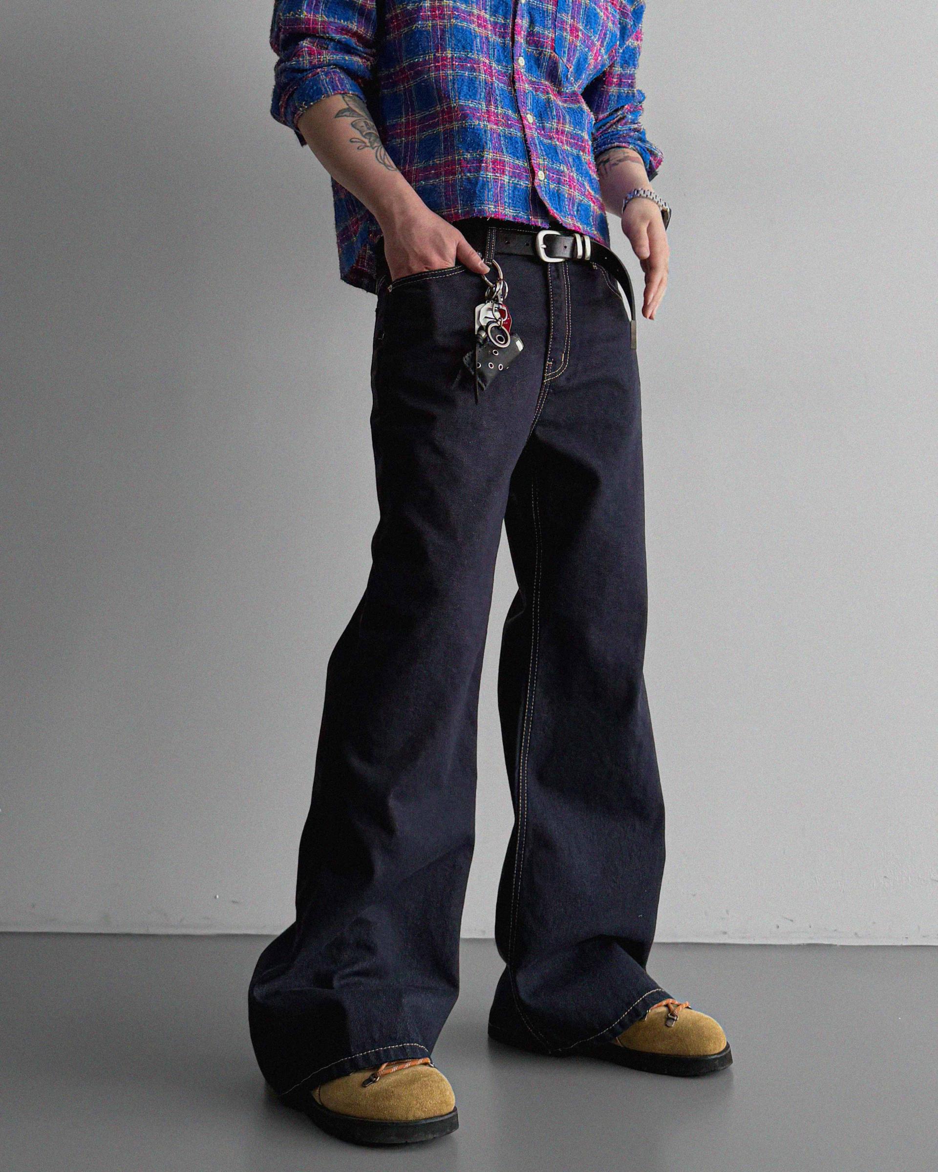 Indigo flare denim pants